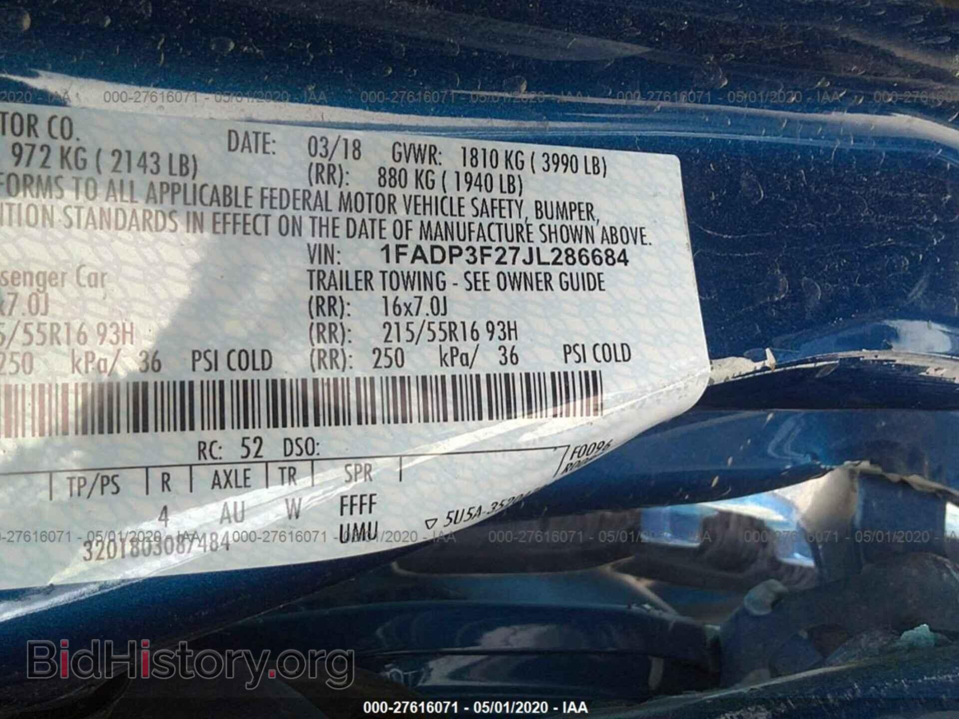 2018 FORD FOCUS - VIN: 1FADP3F27JL286684 - Фото 9