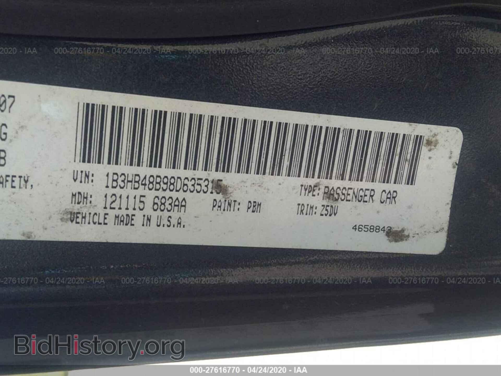 2008 DODGE CALIBER - VIN: 1B3HB48B98D635315 - Фото 9