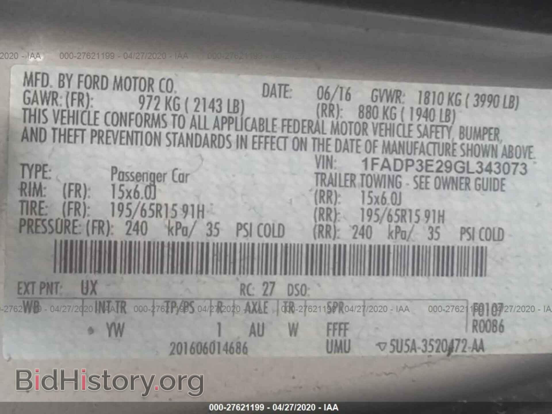 2016 FORD FOCUS - VIN: 1FADP3E29GL343073 - Photo 9