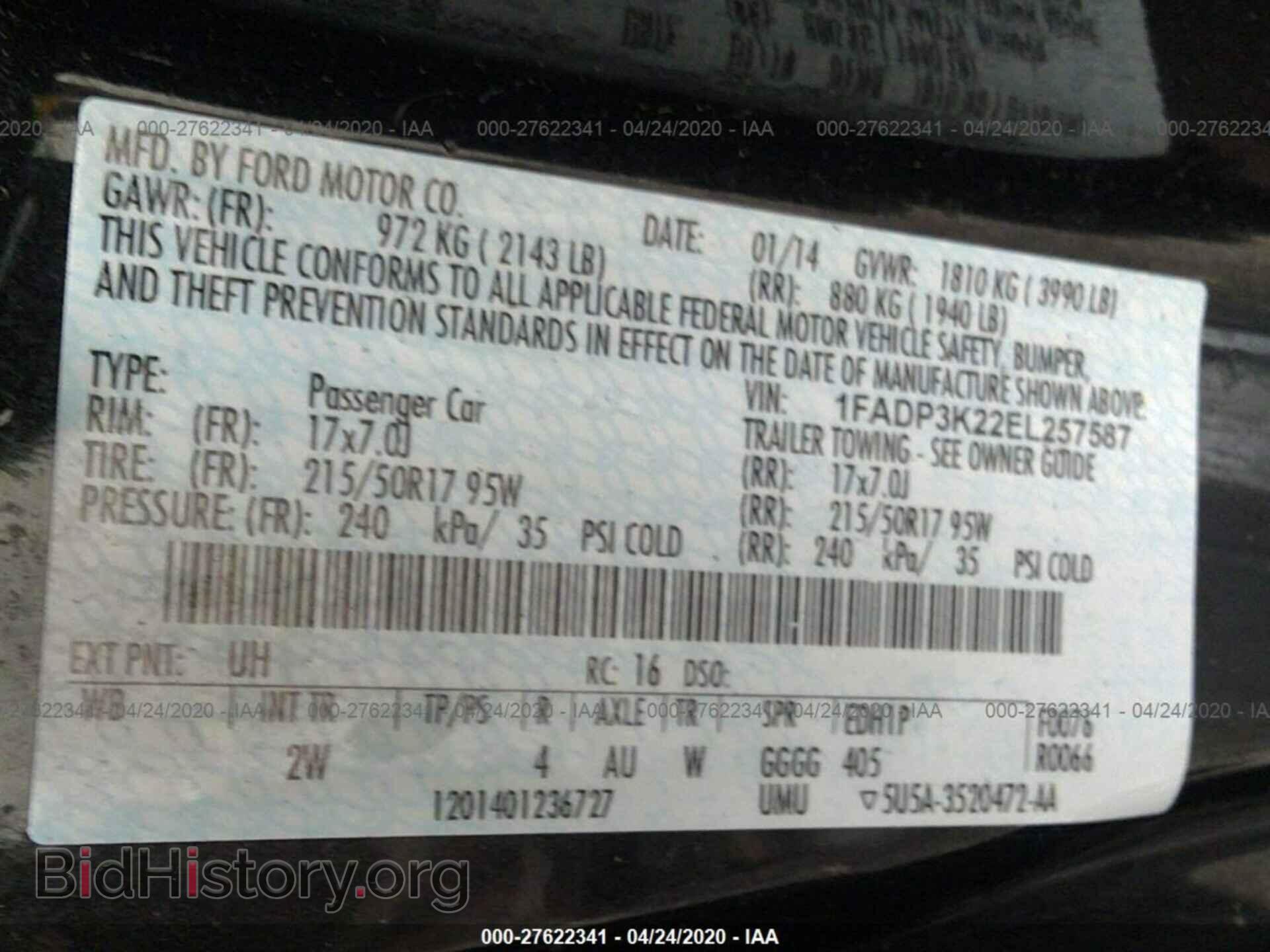 2014 FORD FOCUS - VIN: 1FADP3K22EL257587 - Photo 9