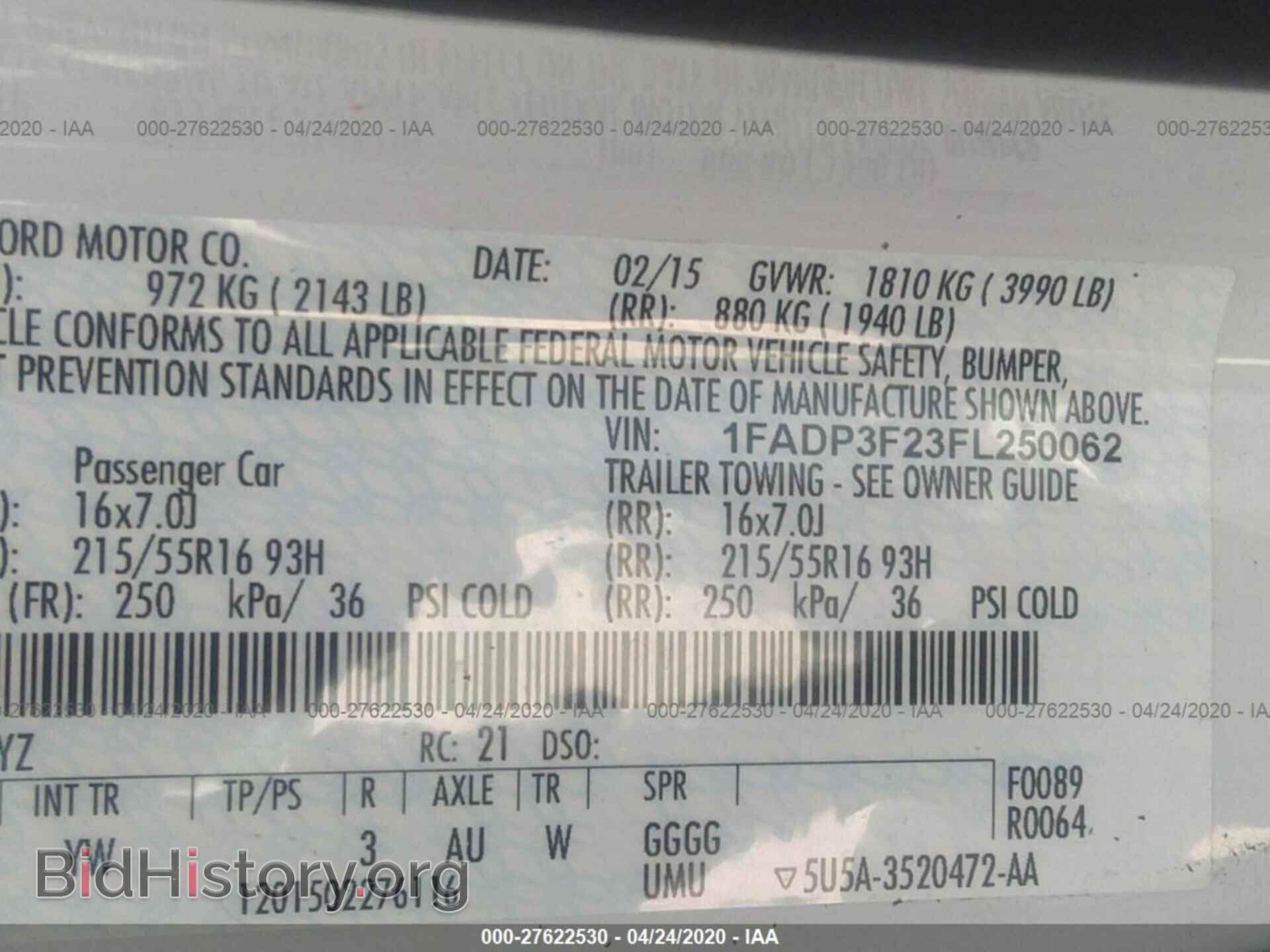 2015 FORD FOCUS - VIN: 1FADP3F23FL250062 - Фото 9