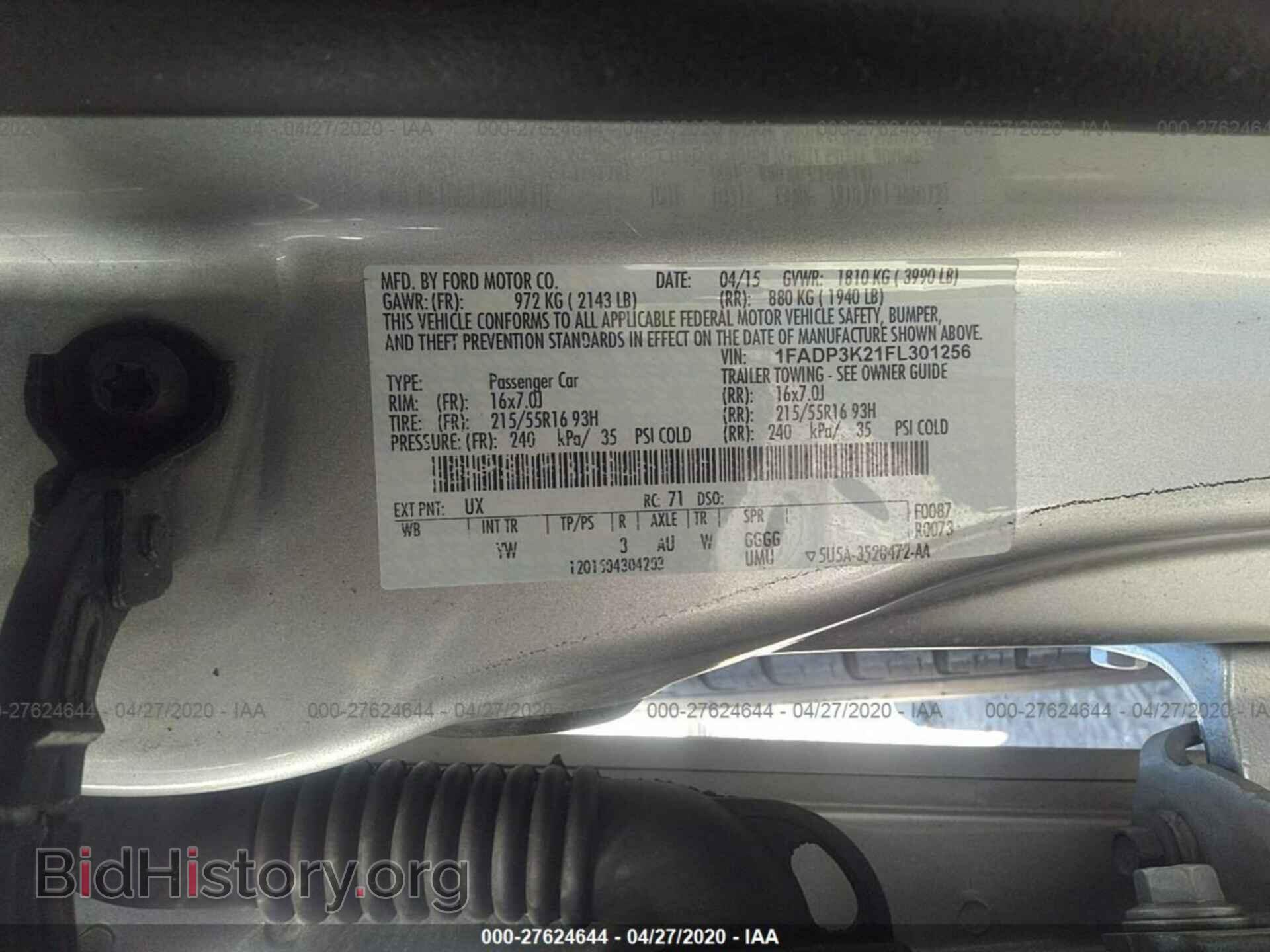 2015 FORD FOCUS - VIN: 1FADP3K21FL301256 - Фото 9