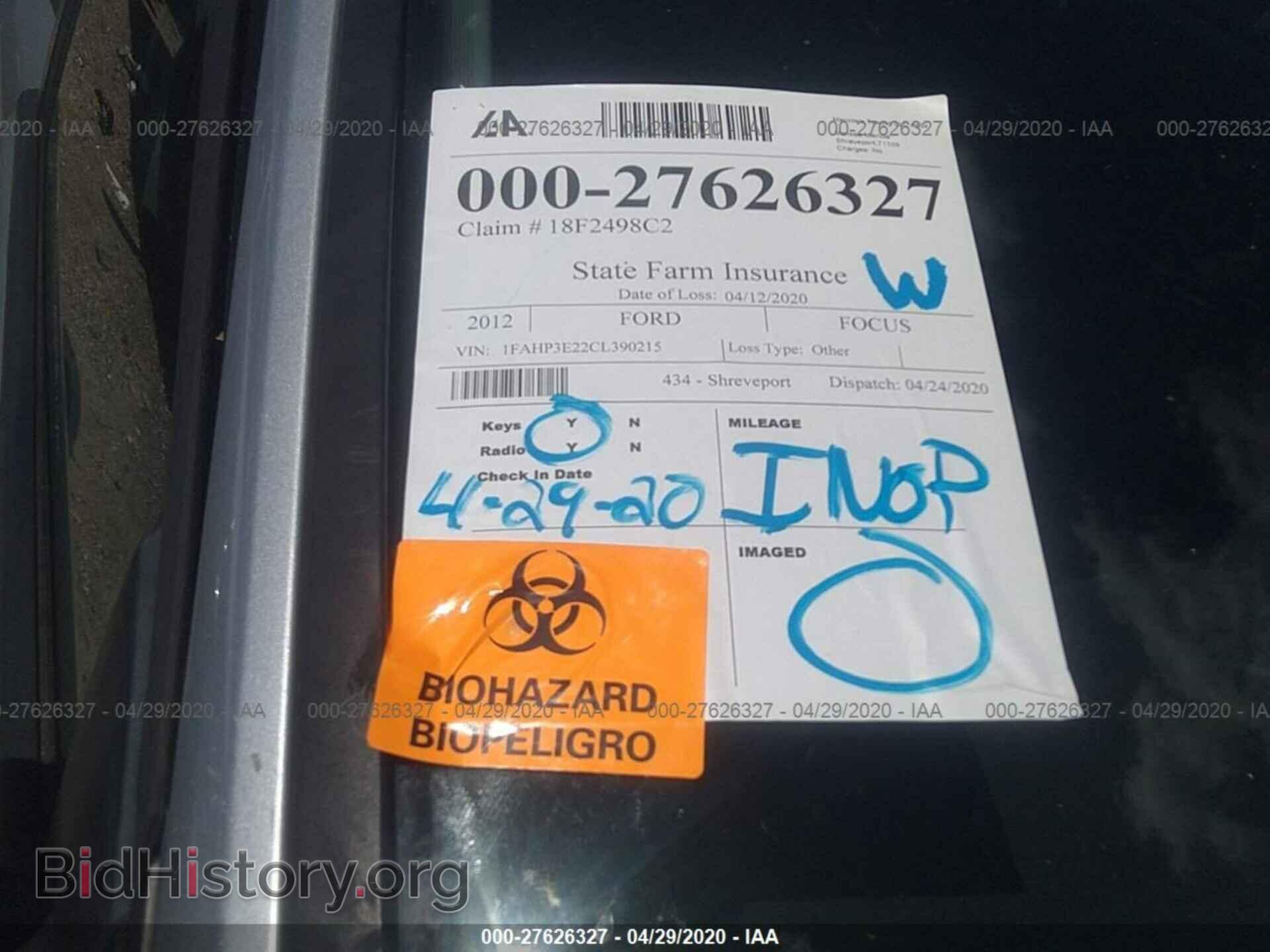 2012 FORD FOCUS - VIN: 1FAHP3E22CL390215 - Фото 7