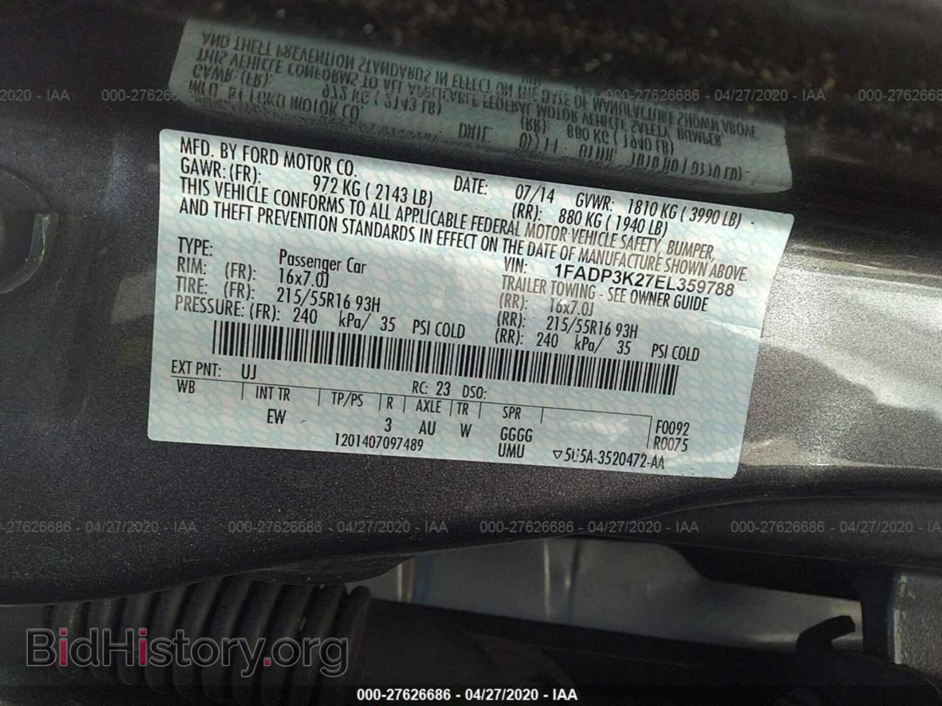 2014 FORD FOCUS - VIN: 1FADP3K27EL359788 - Photo 9