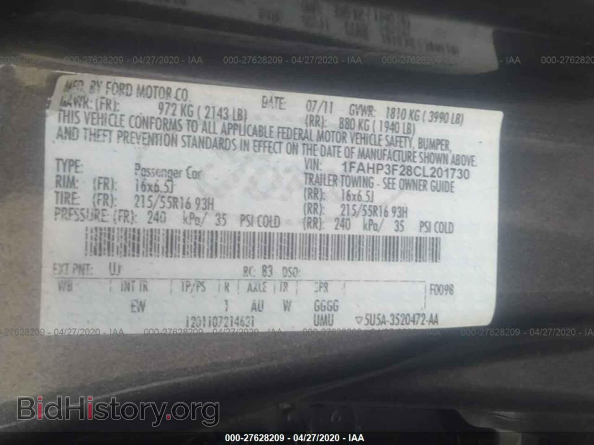 2012 FORD FOCUS - VIN: 1FAHP3F28CL201730 - Photo 9