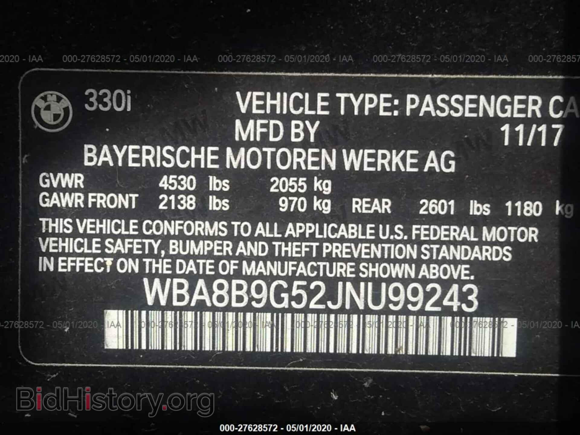 2018 BMW 330 - VIN: WBA8B9G52JNU99243 - Photo 9