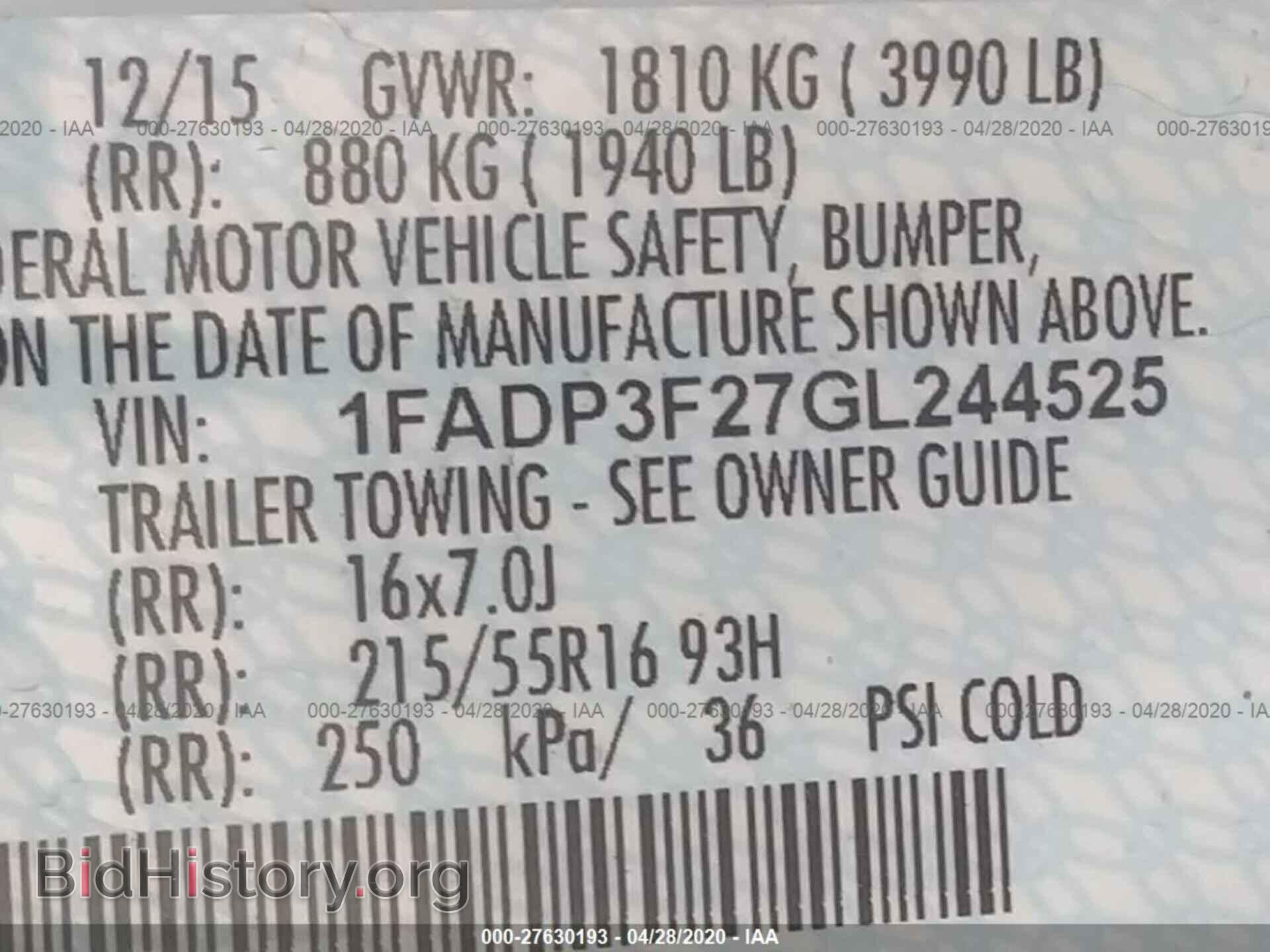 2016 FORD FOCUS - VIN: 1FADP3F27GL244525 - Photo 9