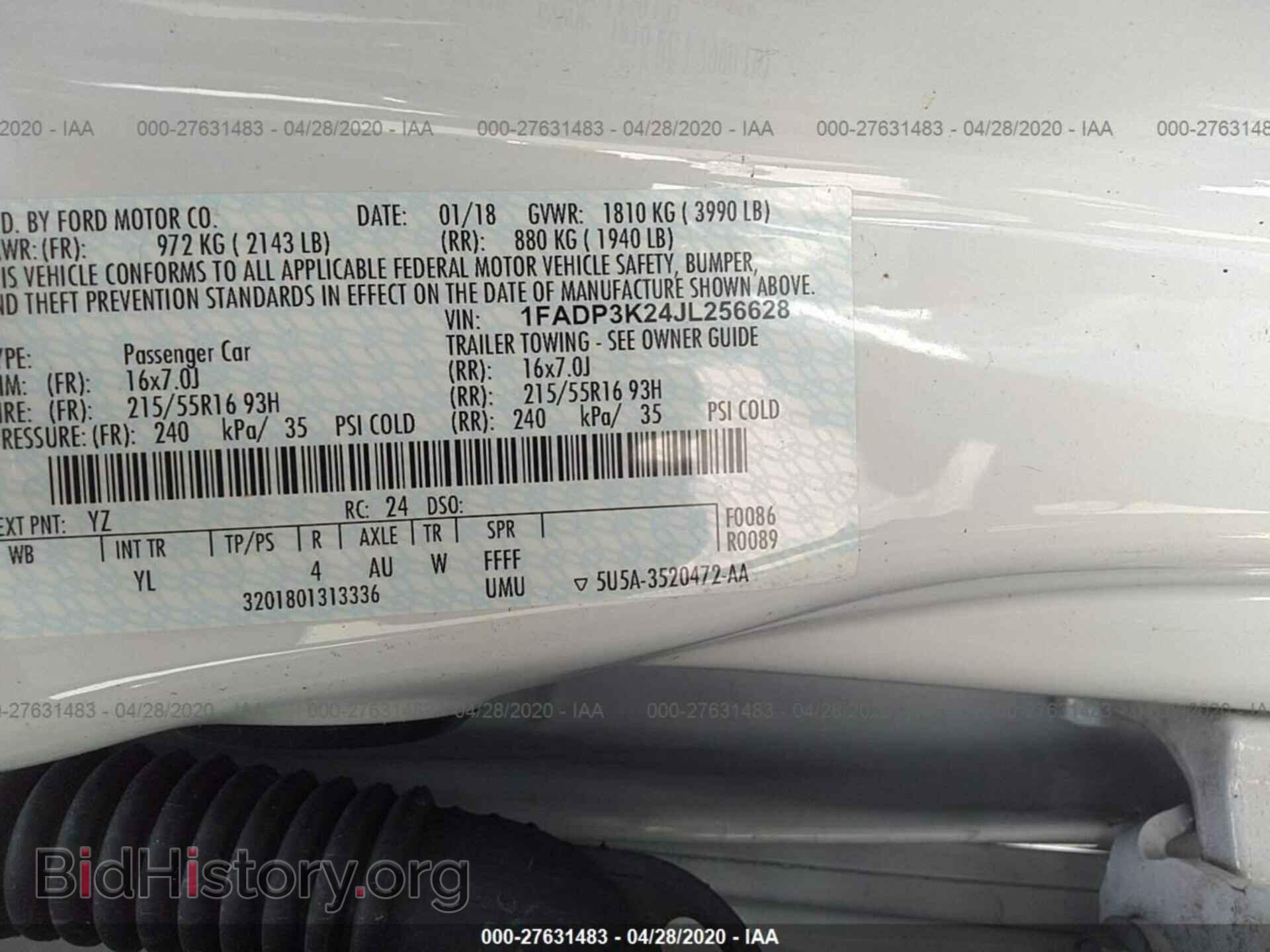 2018 FORD FOCUS - VIN: 1FADP3K24JL256628 - Фото 9