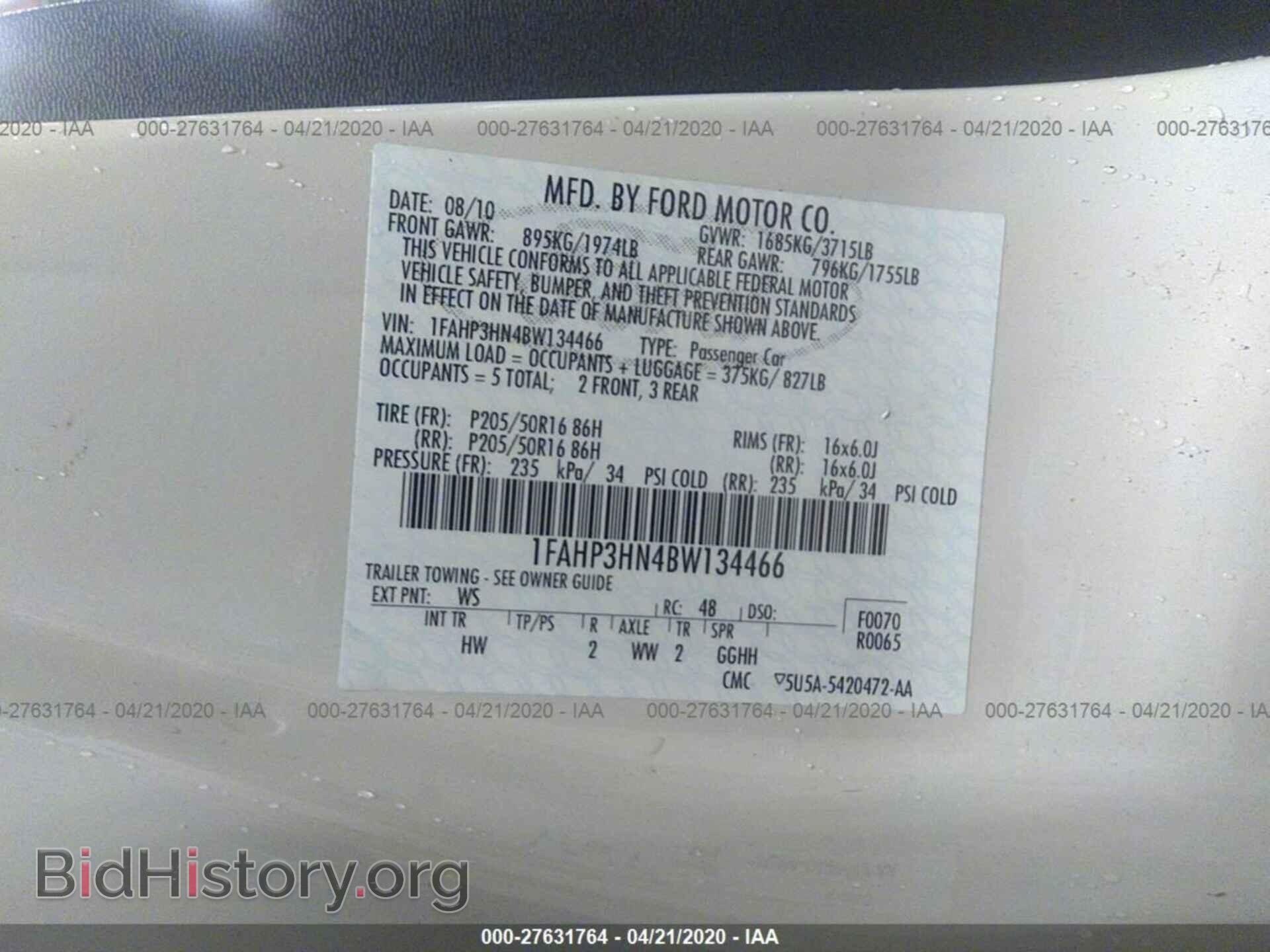 2011 FORD FOCUS - VIN: 1FAHP3HN4BW134466 - Фото 9