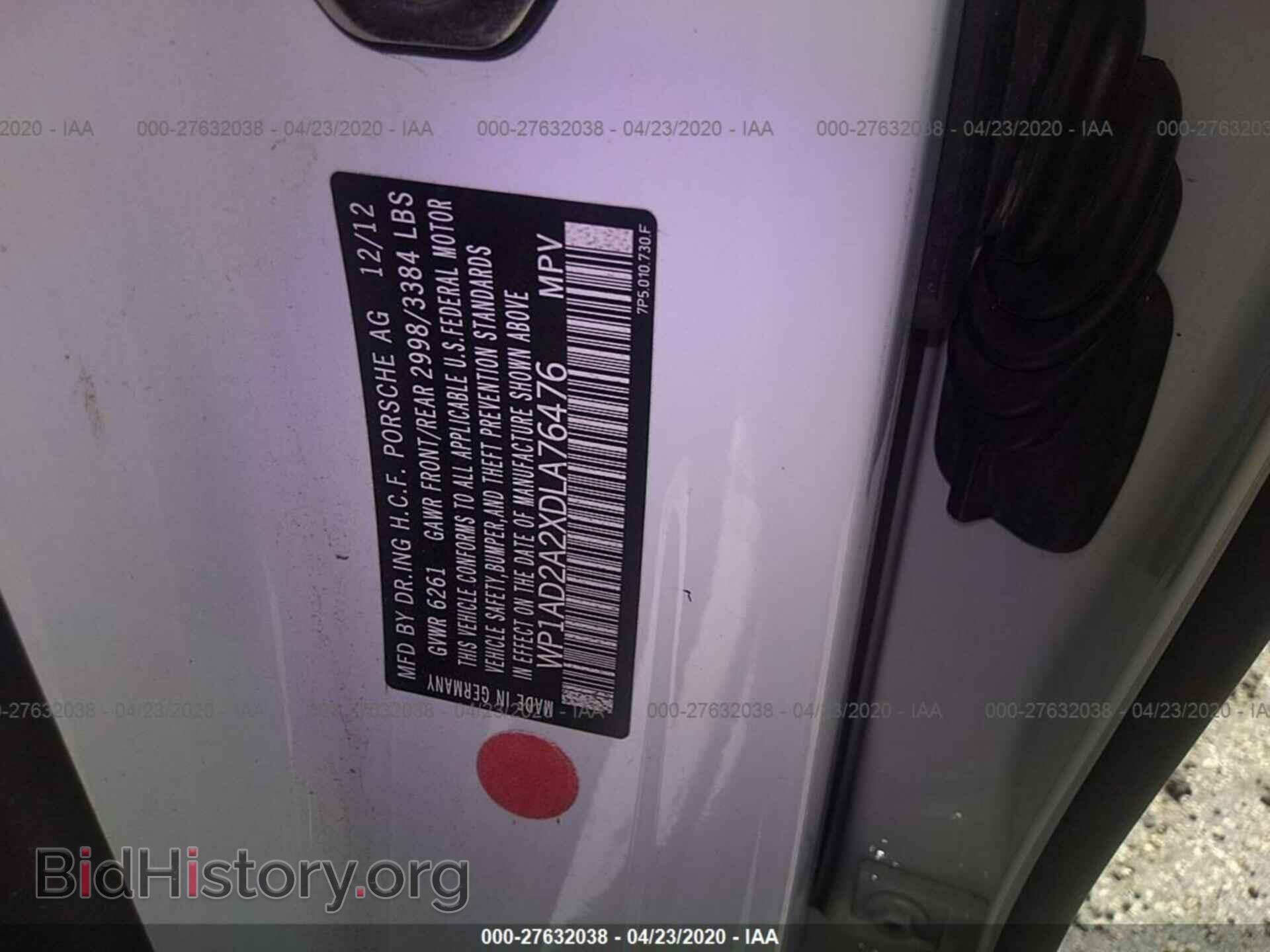 2013 PORSCHE CAYENNE - VIN: WP1AD2A2XDLA76476 - Фото 9