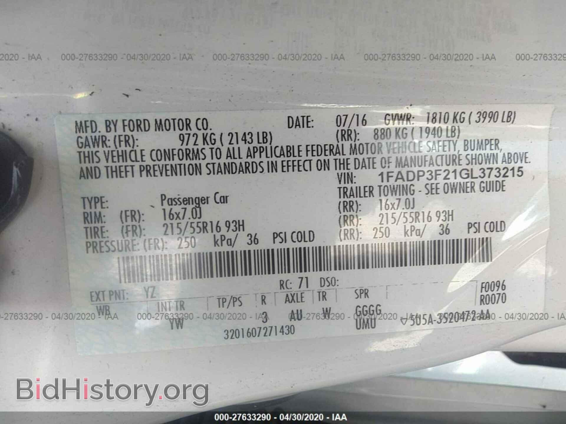 2016 FORD FOCUS - VIN: 1FADP3F21GL373215 - Фото 9