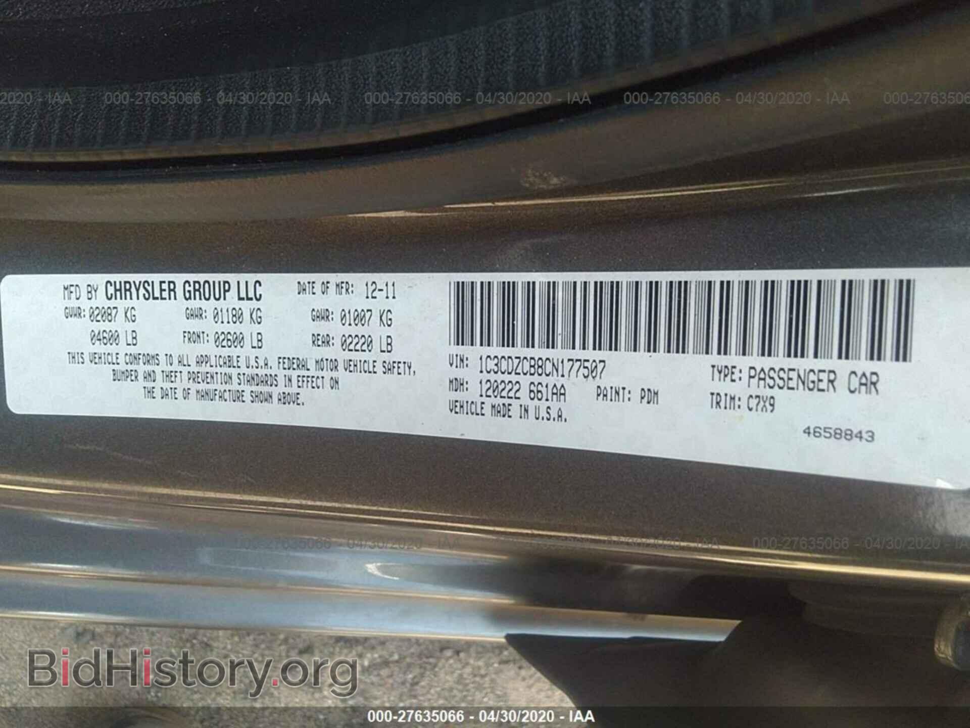 2012 DODGE AVENGER - VIN: 1C3CDZCB8CN177507 - Photo 9