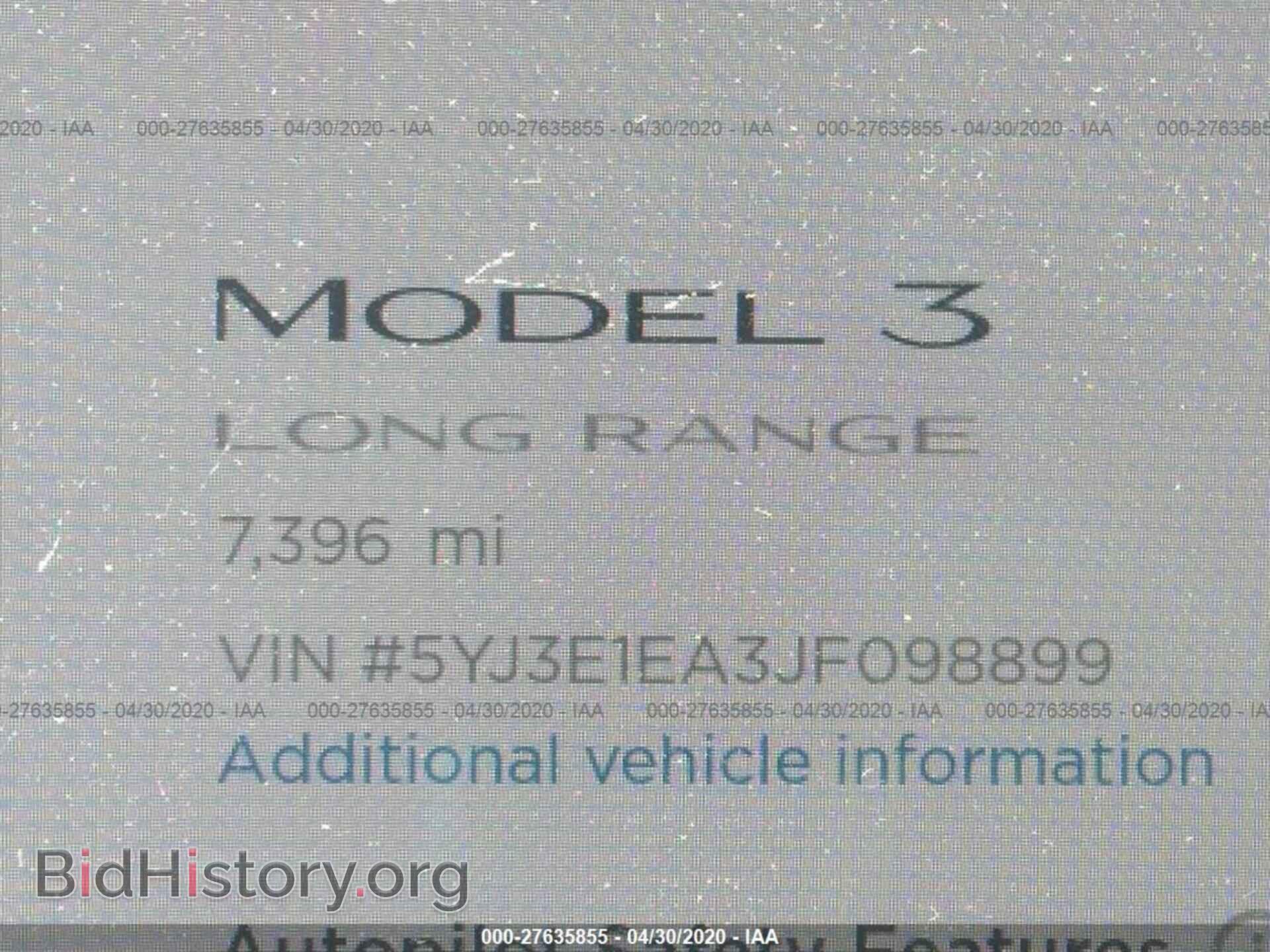 2018 TESLA MODEL 3 - VIN: 5YJ3E1EA3JF098899 - Photo 7