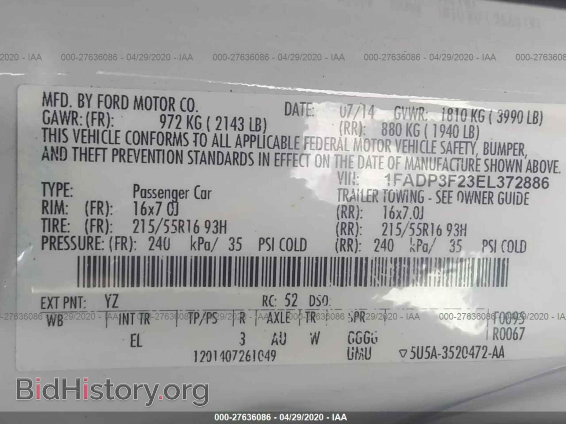 2014 FORD FOCUS - VIN: 1FADP3F23EL372886 - Photo 9