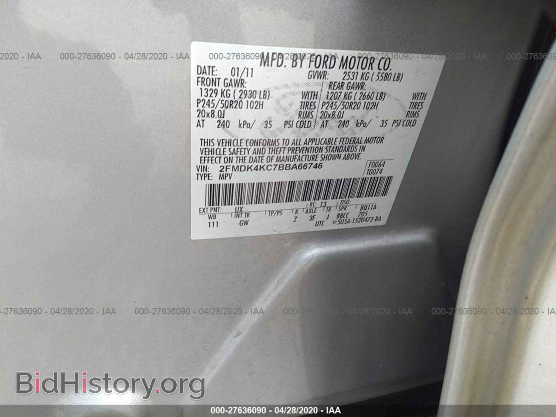 2011 FORD EDGE - VIN: 2FMDK4KC7BBA66746 - Photo 9