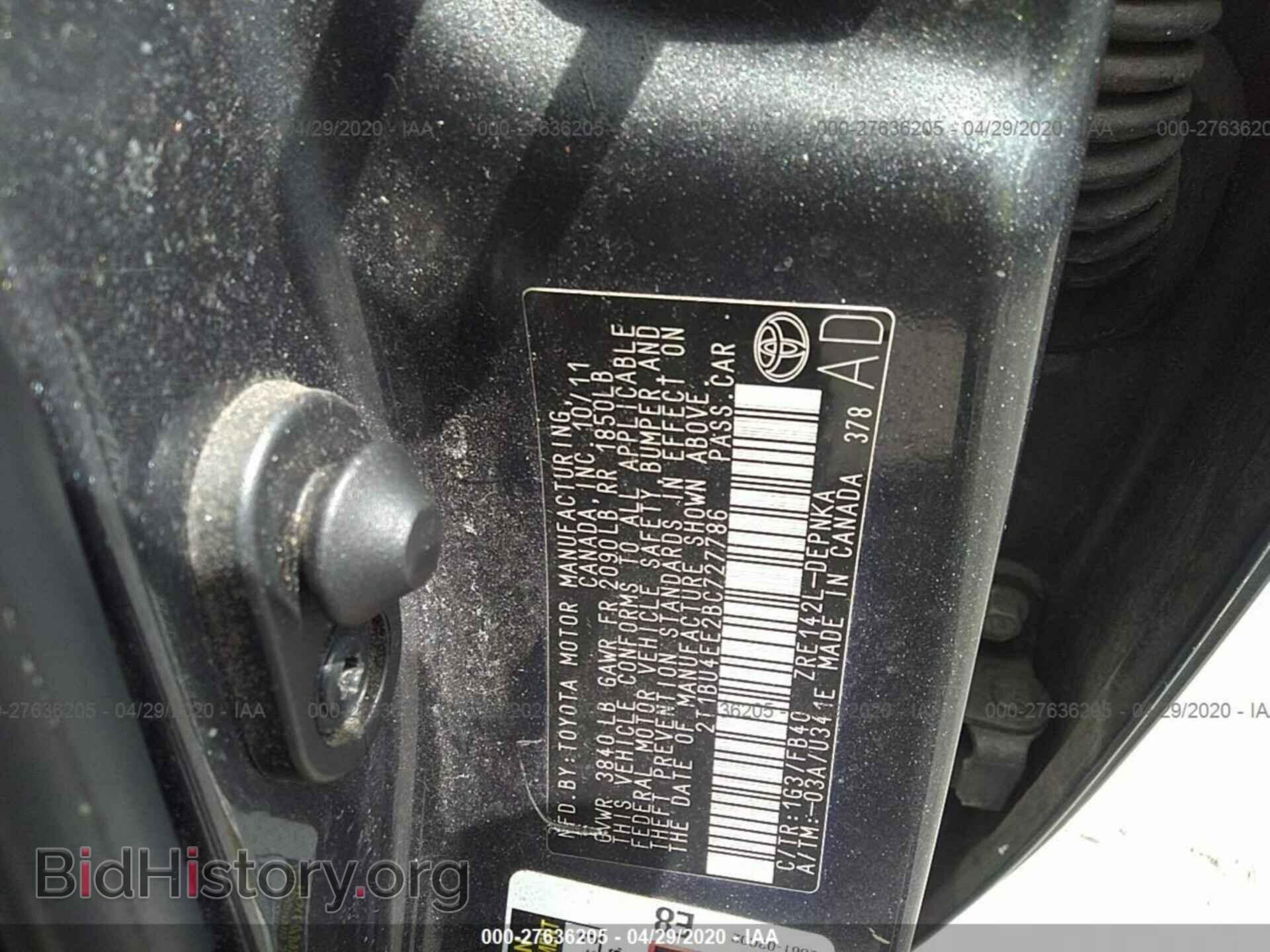 2011 TOYOTA COROLLA - VIN: 2T1BU4EE2BC727786 - Фото 9
