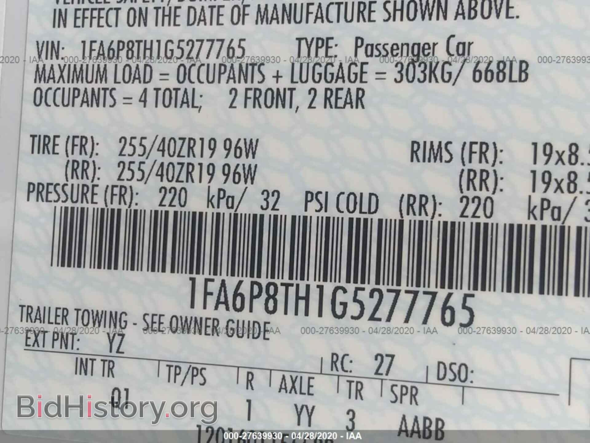 2016 FORD MUSTANG - VIN: 1FA6P8TH1G5277765 - Фото 9