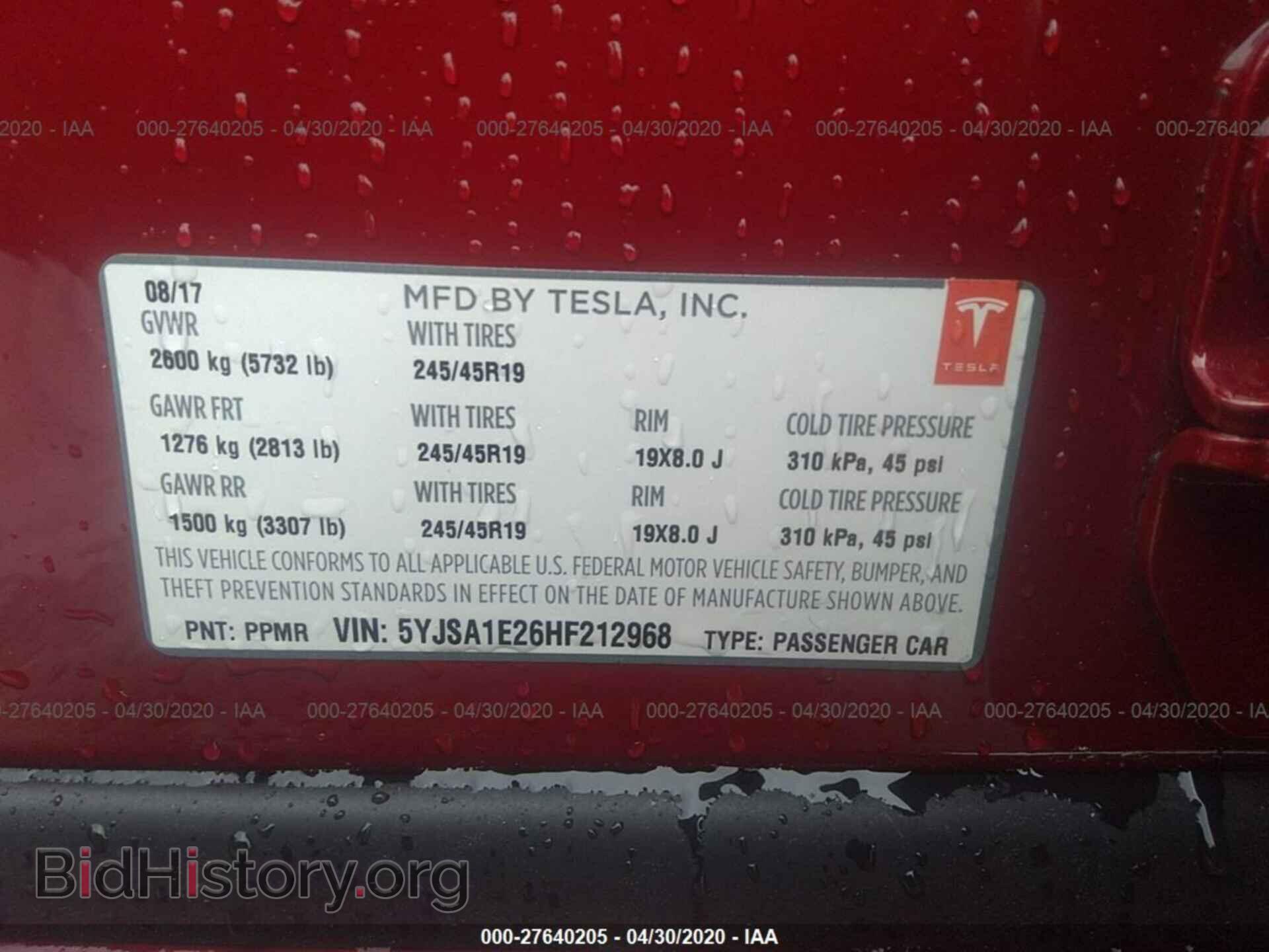 2017 TESLA MODEL S - VIN: 5YJSA1E26HF212968 - Photo 9