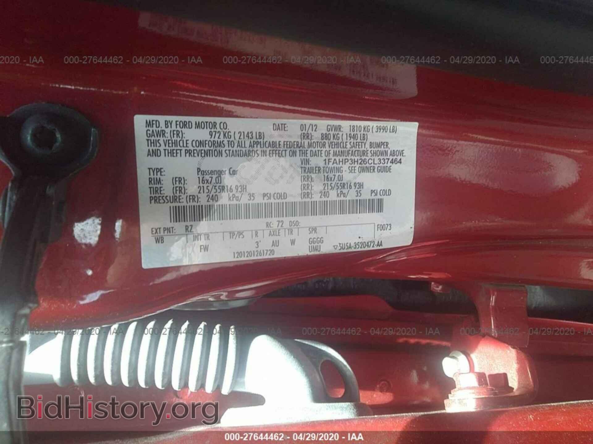 2012 FORD FOCUS - VIN: 1FAHP3H26CL337464 - Фото 9