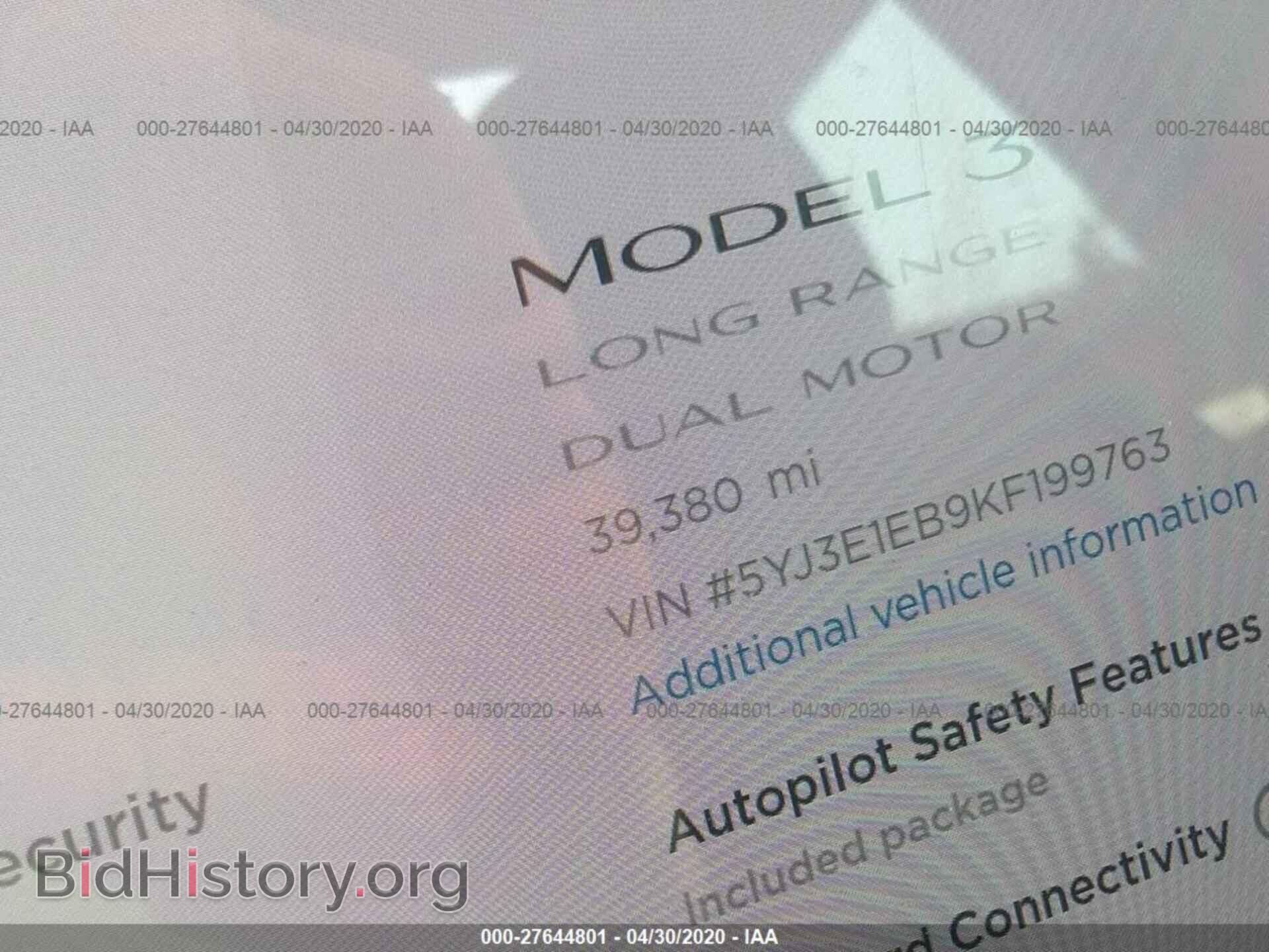 2019 TESLA MODEL 3 - VIN: 5YJ3E1EB9KF199763 - Photo 7