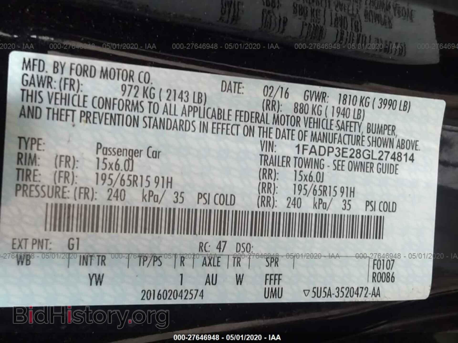 2016 FORD FOCUS - VIN: 1FADP3E28GL274814 - Photo 9