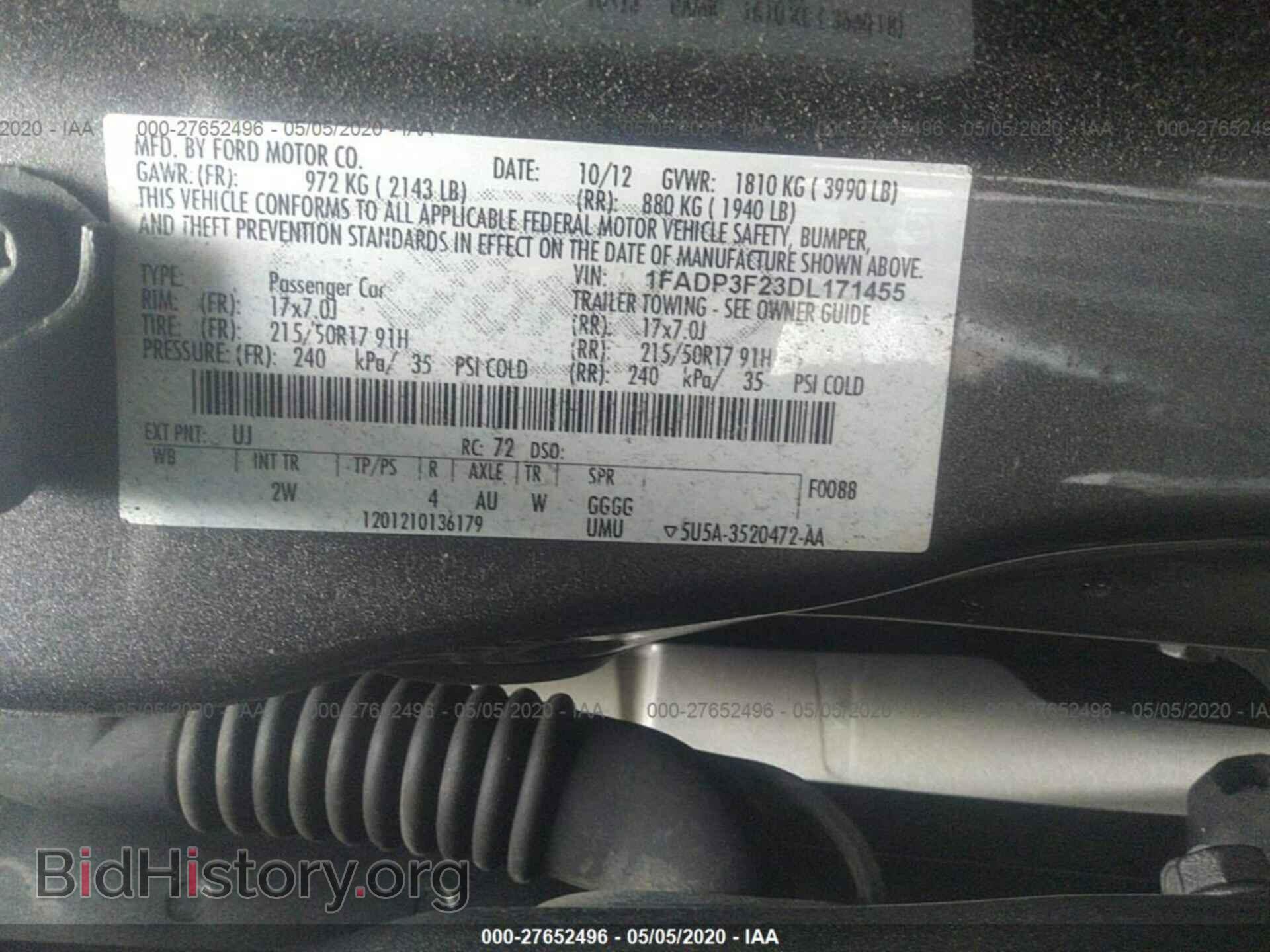 2013 FORD FOCUS - VIN: 1FADP3F23DL171455 - Фото 9