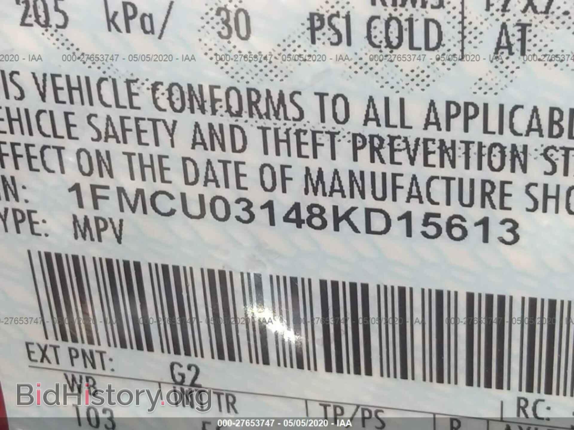 2008 FORD ESCAPE - VIN: 1FMCU03148KD15613 - Photo 9