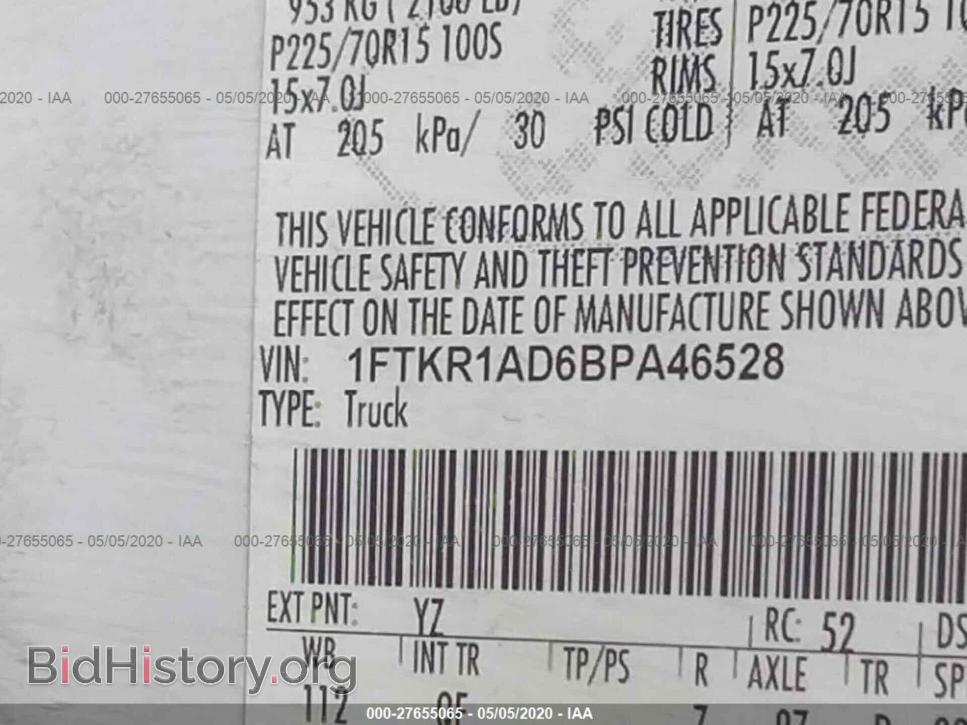 2011 FORD RANGER - VIN: 1FTKR1AD6BPA46528 - Фото 9