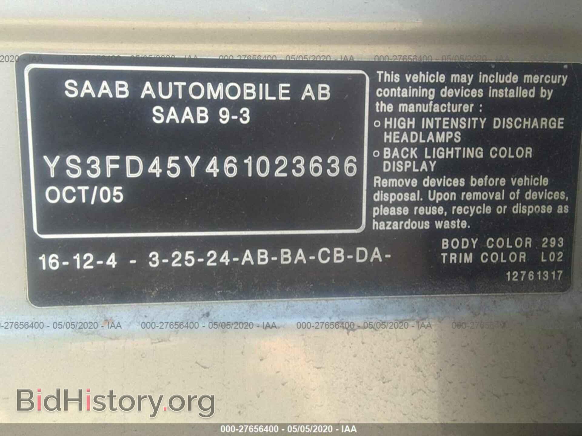 2006 SAAB 9-3 - VIN: YS3FD45Y461023636 - Фото 9