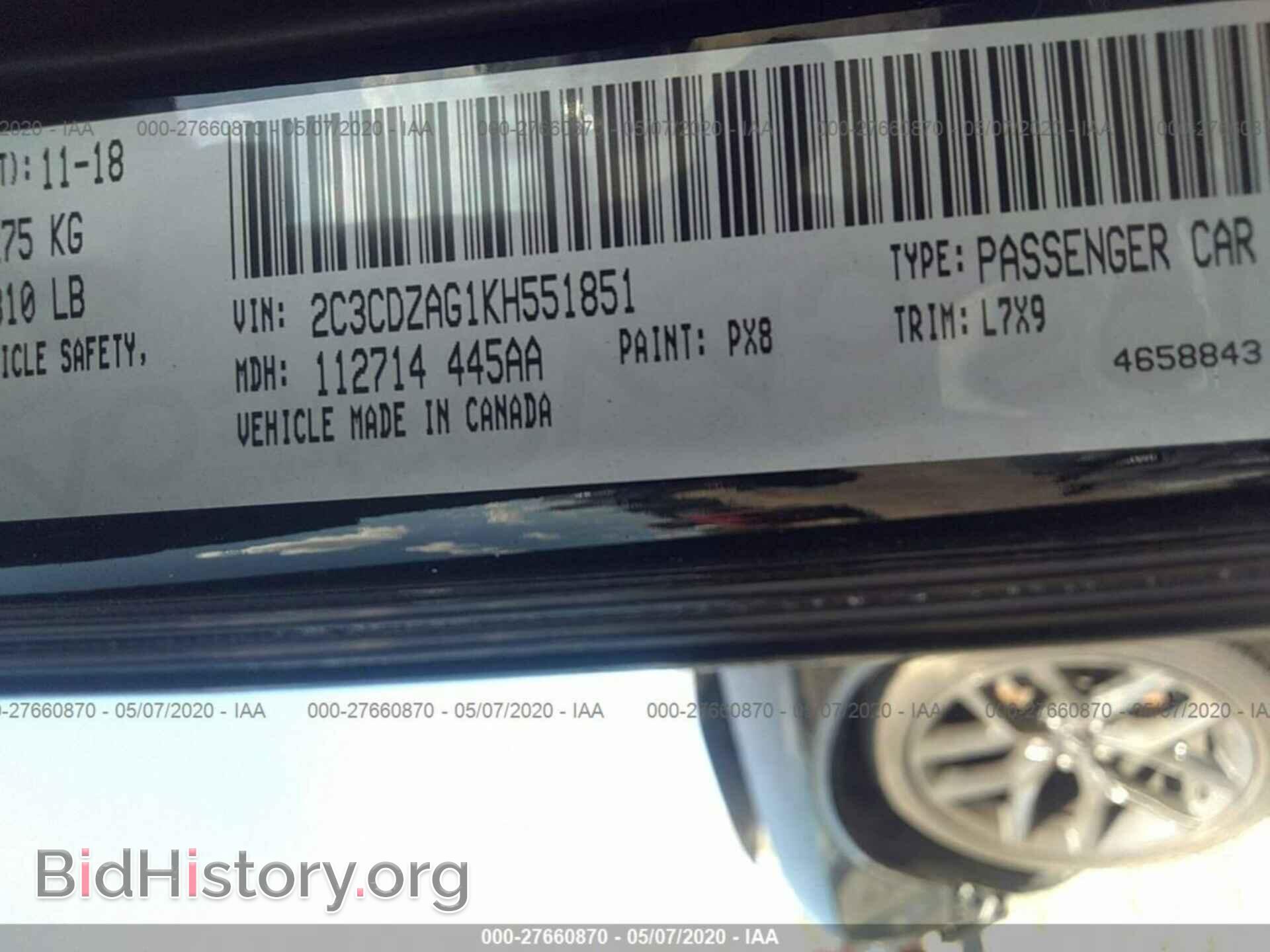 2019 DODGE CHALLENGER - VIN: 2C3CDZAG1KH551851 - Photo 9