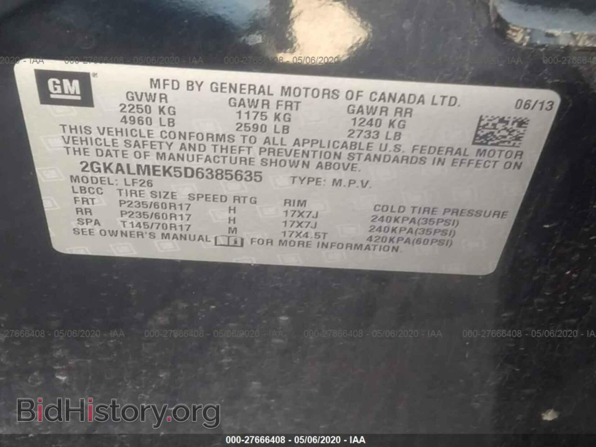 2013 GMC TERRAIN - VIN: 2GKALMEK5D6385635 - Photo 9
