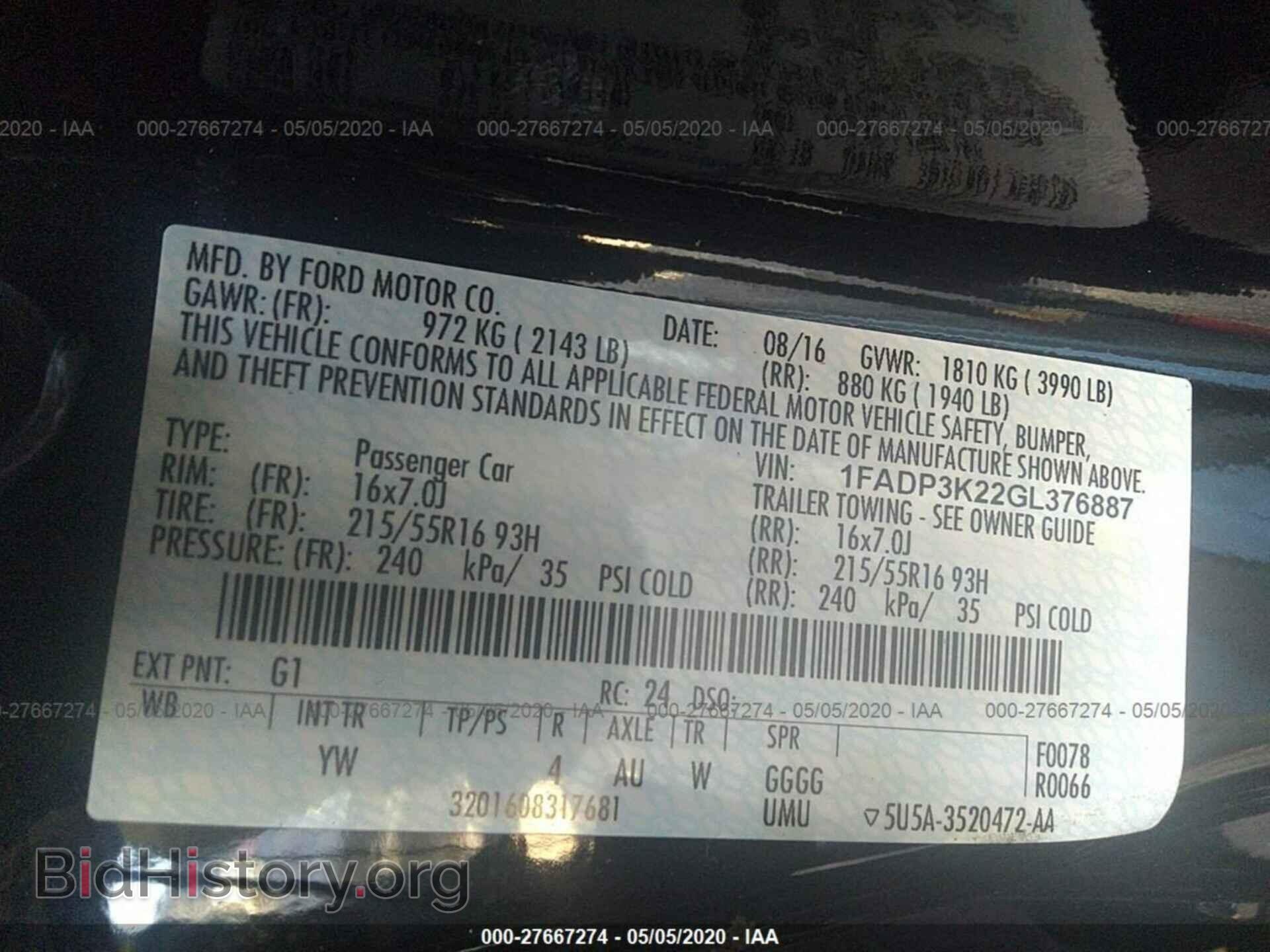 2016 FORD FOCUS - VIN: 1FADP3K22GL376887 - Photo 9