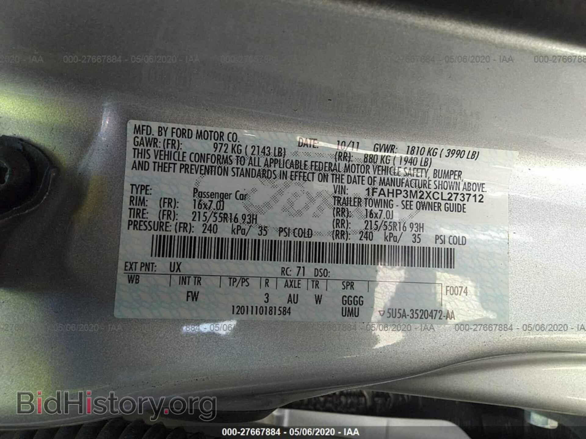 2012 FORD FOCUS - VIN: 1FAHP3M2XCL273712 - Photo 9
