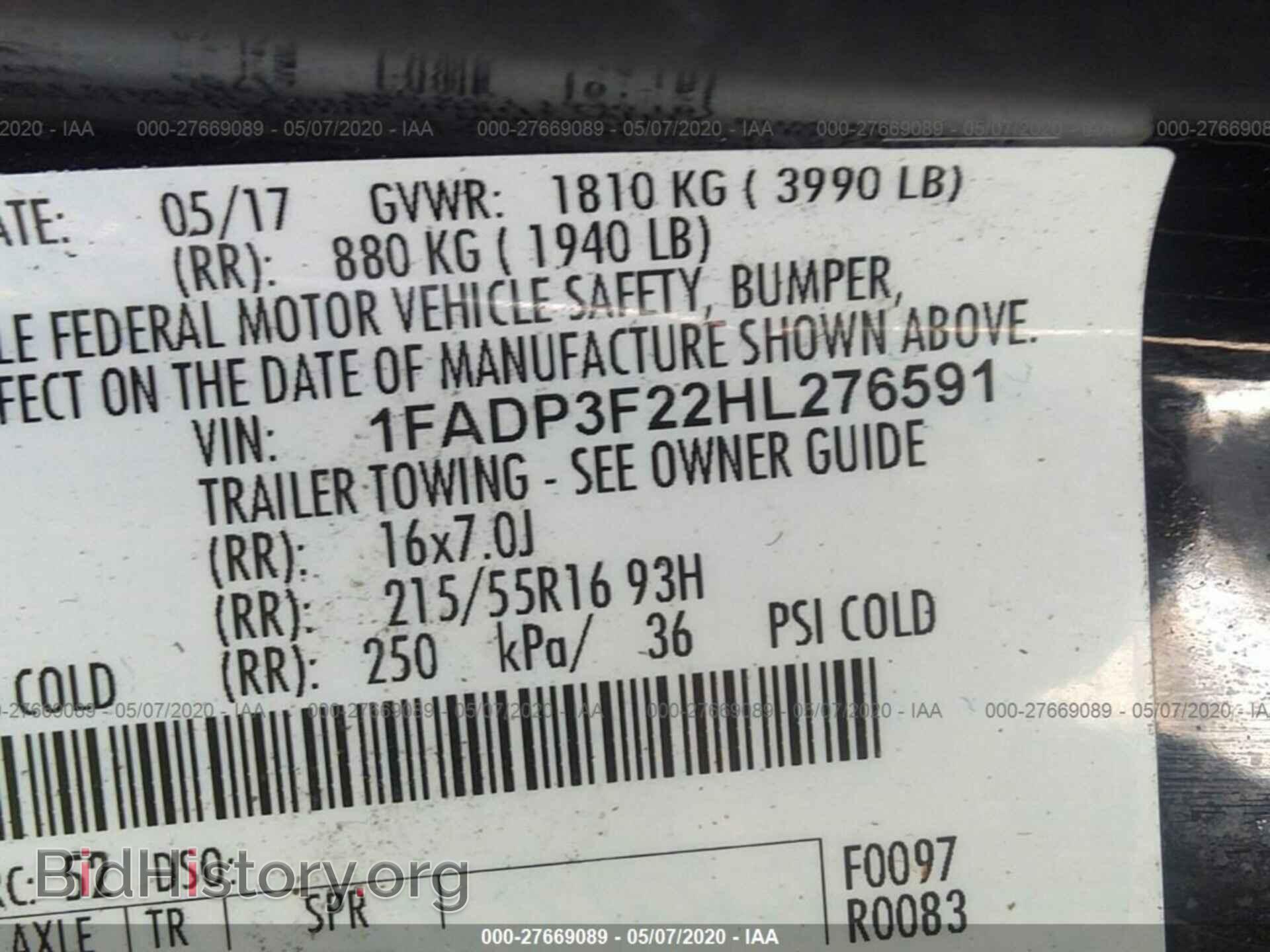 2017 FORD FOCUS - VIN: 1FADP3F22HL276591 - Photo 9