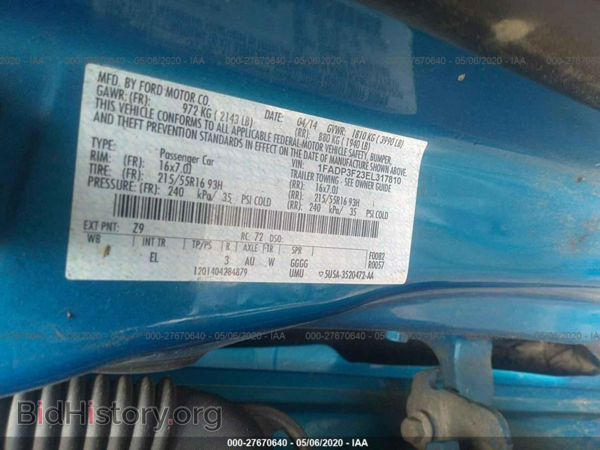 2014 FORD FOCUS - VIN: 1FADP3F23EL317810 - Photo 9