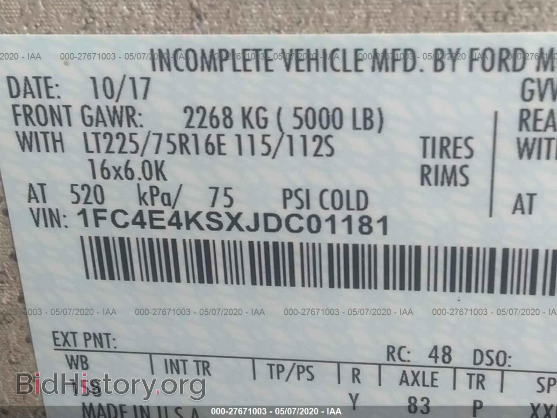 2018 FORD ECONOLINE - VIN: 1FC4E4KSXJDC01181 - Фото 9