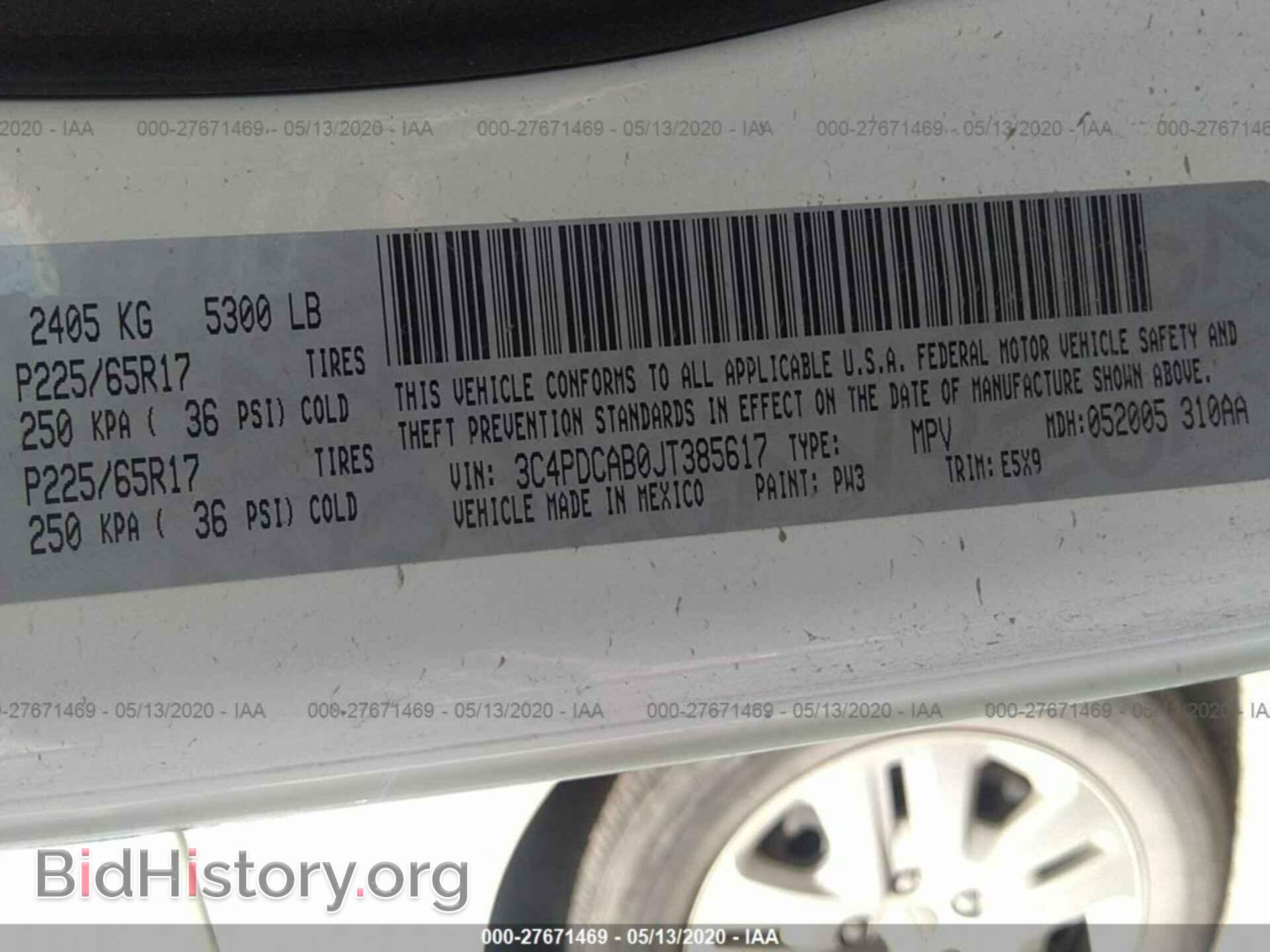 2018 DODGE JOURNEY - VIN: 3C4PDCAB0JT385617 - Фото 9