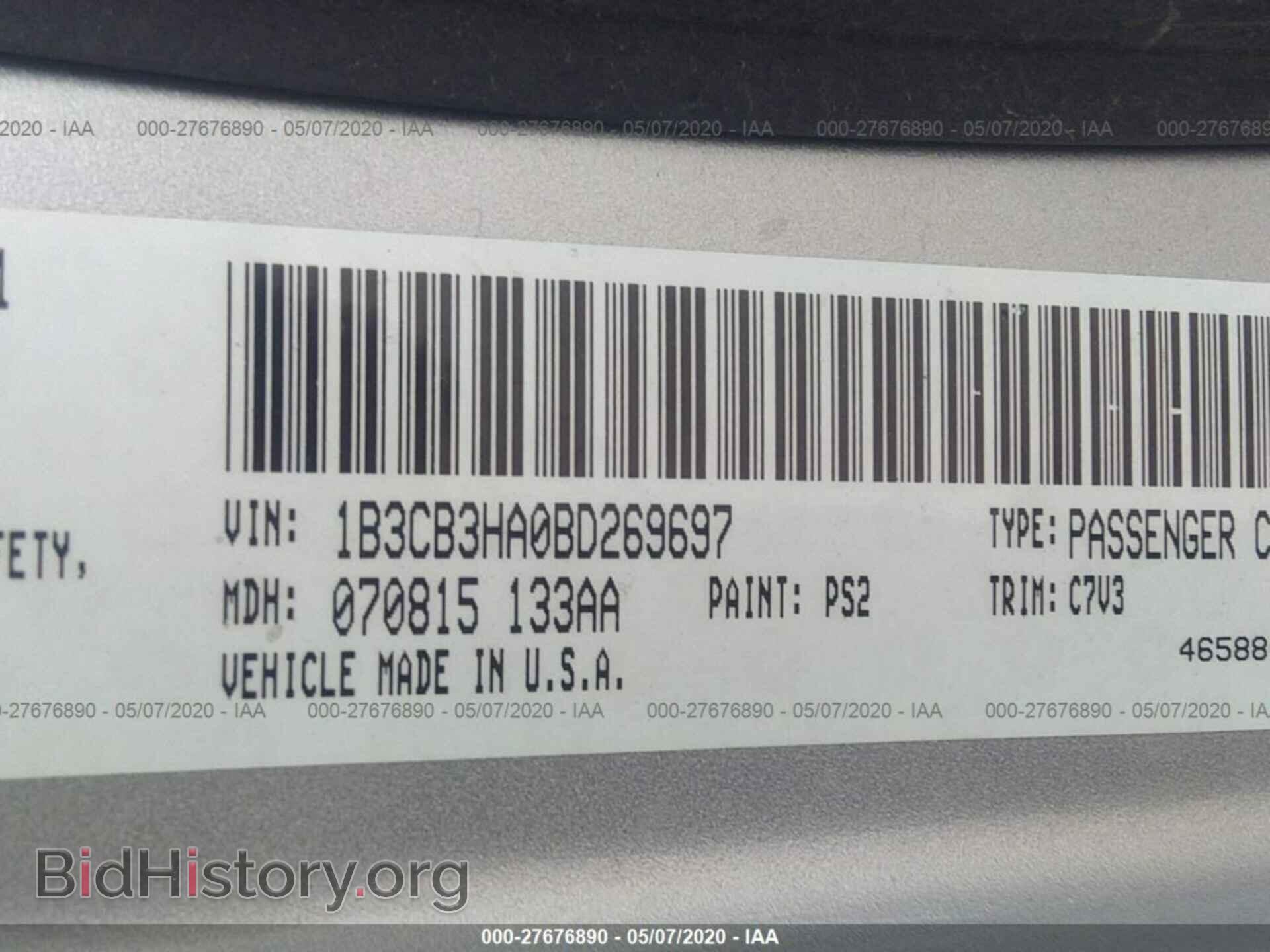 2011 DODGE CALIBER - VIN: 1B3CB3HA0BD269697 - Фото 9