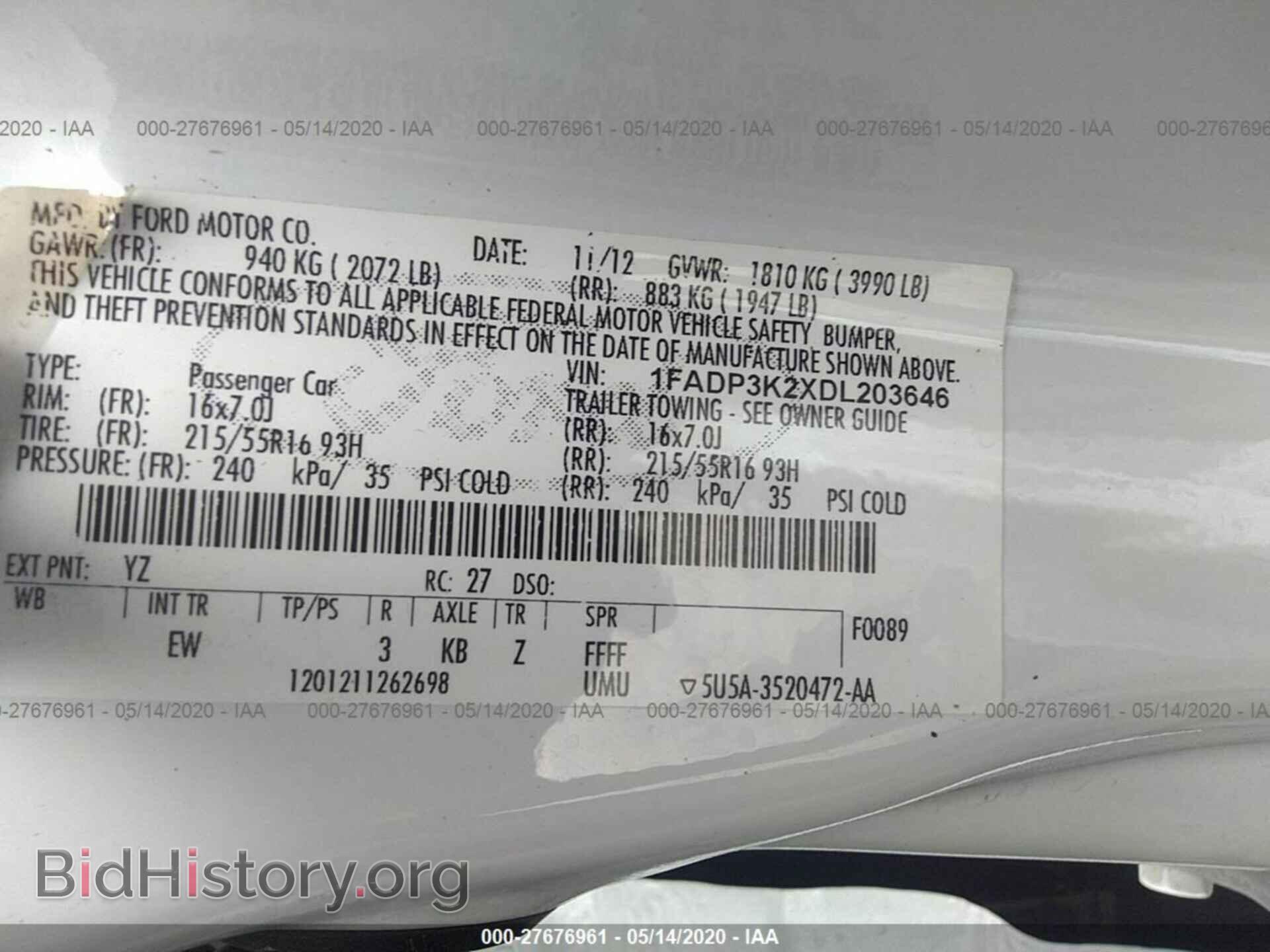2013 FORD FOCUS - VIN: 1FADP3K2XDL203646 - Photo 9
