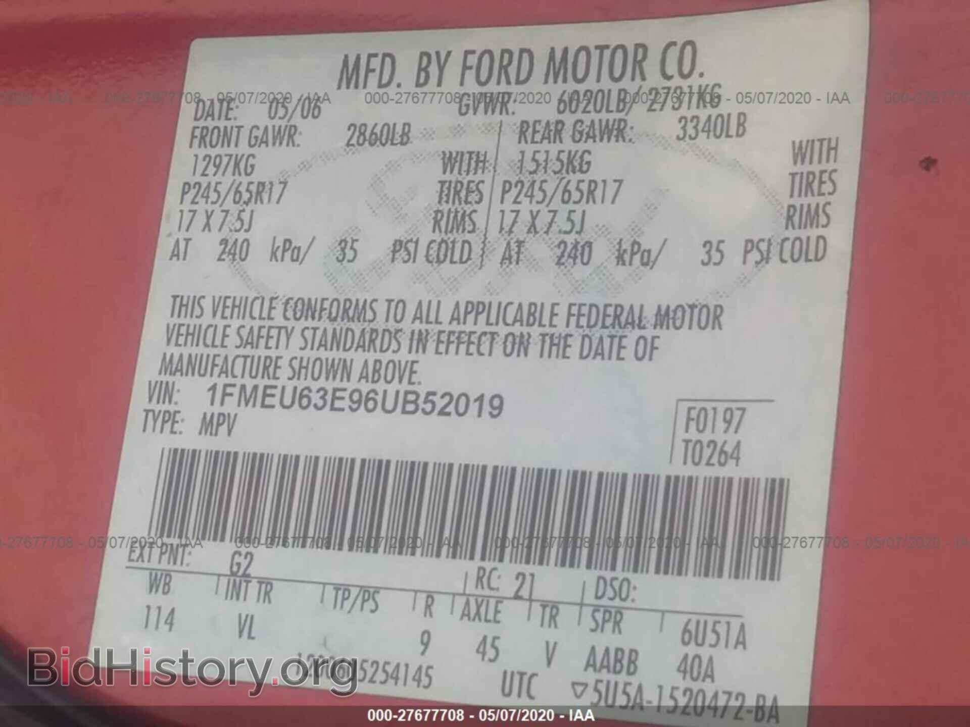 2006 FORD EXPLORER - VIN: 1FMEU63E96UB52019 - Фото 9