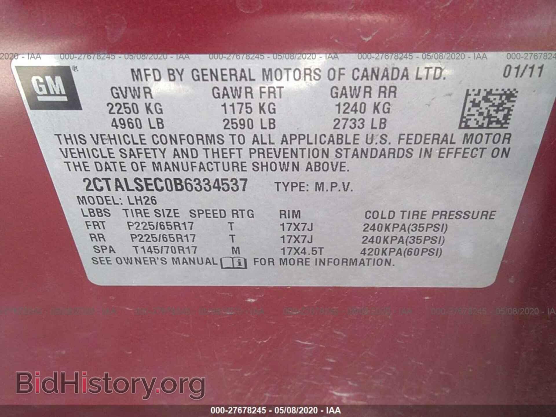 2011 GMC TERRAIN - VIN: 2CTALSEC0B6334537 - Photo 9