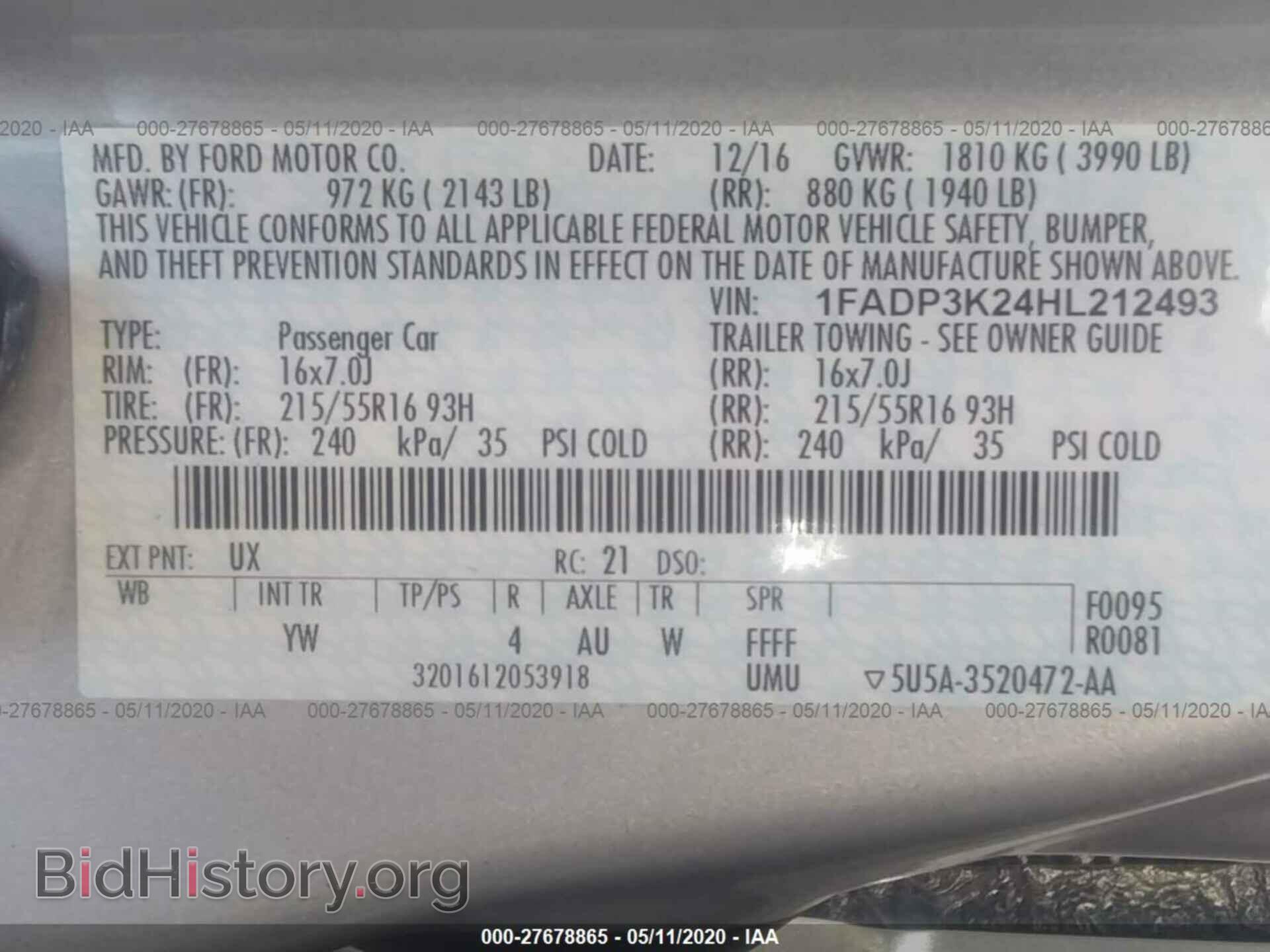 2017 FORD FOCUS - VIN: 1FADP3K24HL212493 - Photo 9