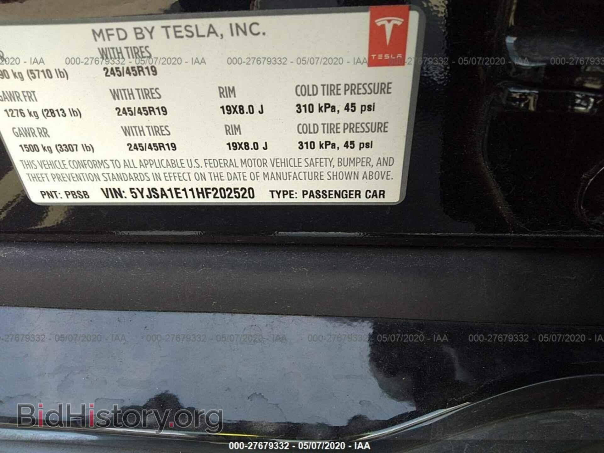 2017 TESLA MODEL S - VIN: 5YJSA1E11HF202520 - Photo 9