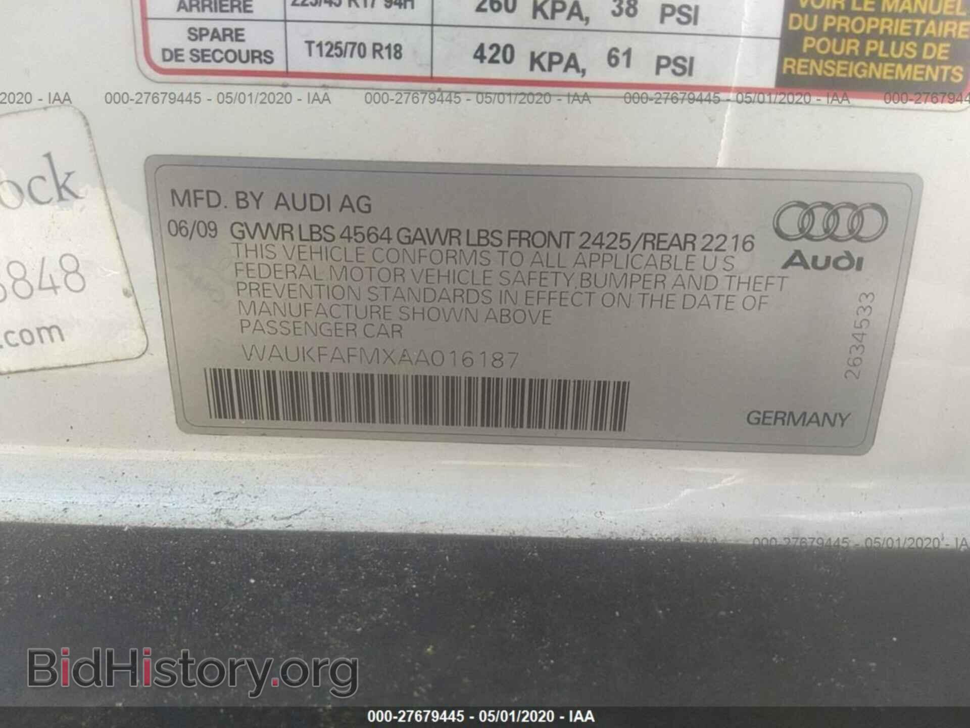 2010 AUDI A3 - VIN: WAUKFAFMXAA016187 - Фото 9