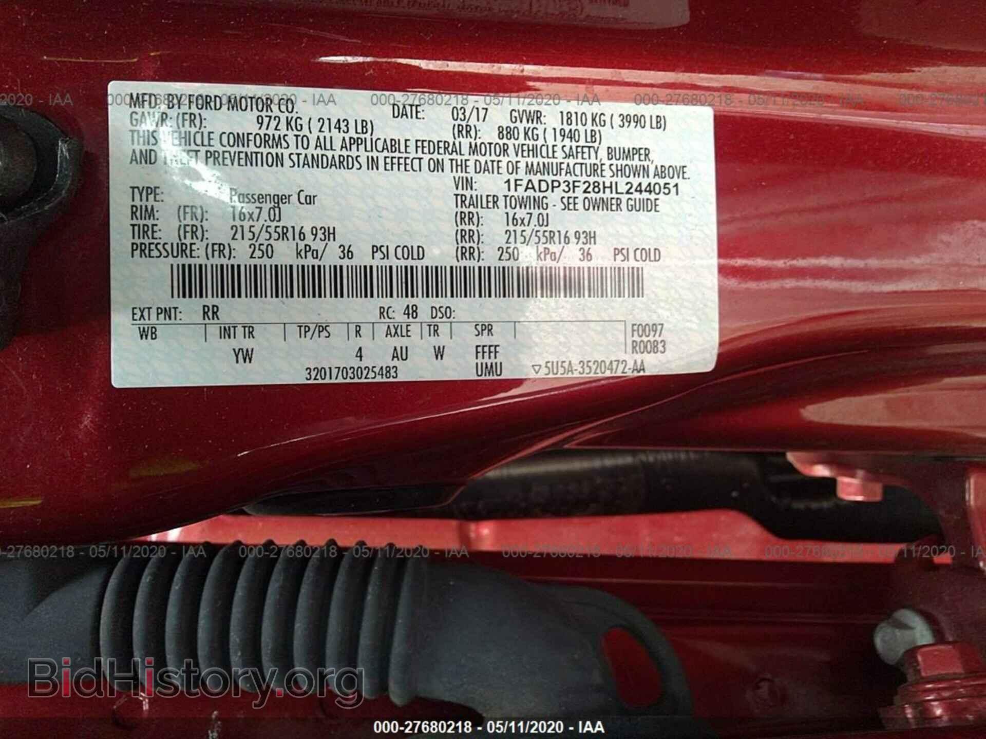 2017 FORD FOCUS - VIN: 1FADP3F28HL244051 - Фото 9
