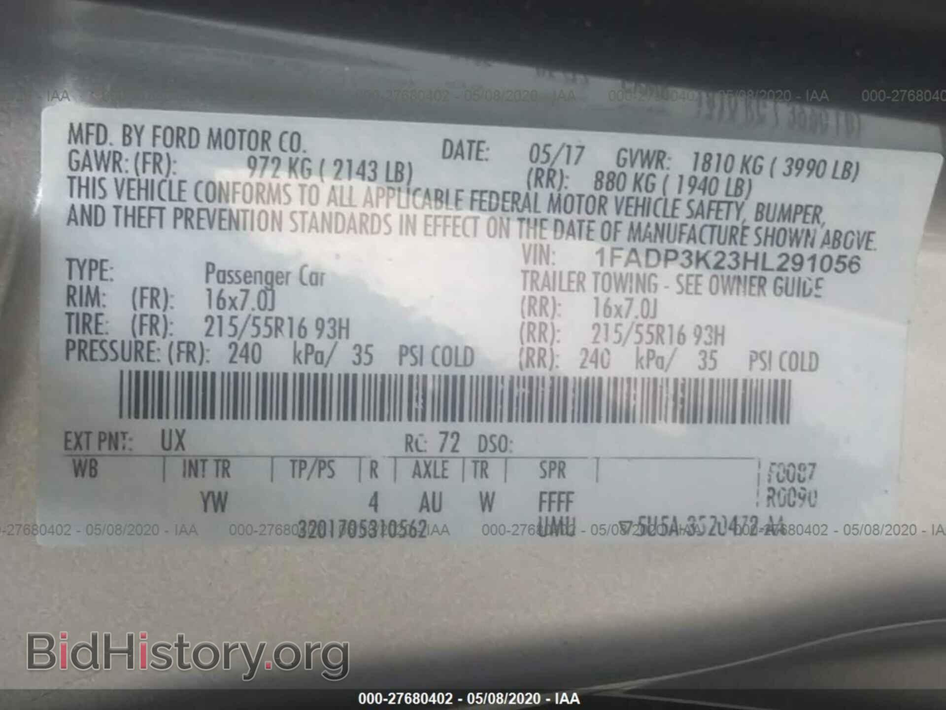 2017 FORD FOCUS - VIN: 1FADP3K23HL291056 - Photo 9