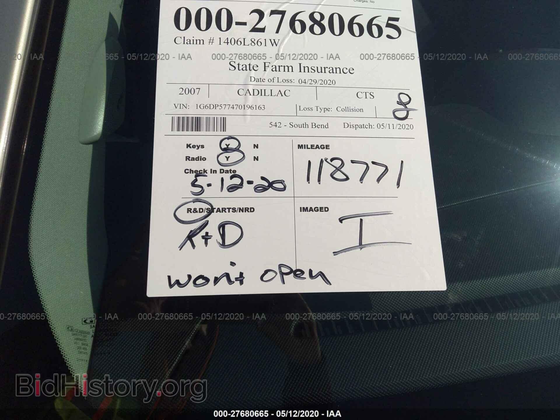 2007 CADILLAC CTS - VIN: 1G6DP577470196163 - Фото 10