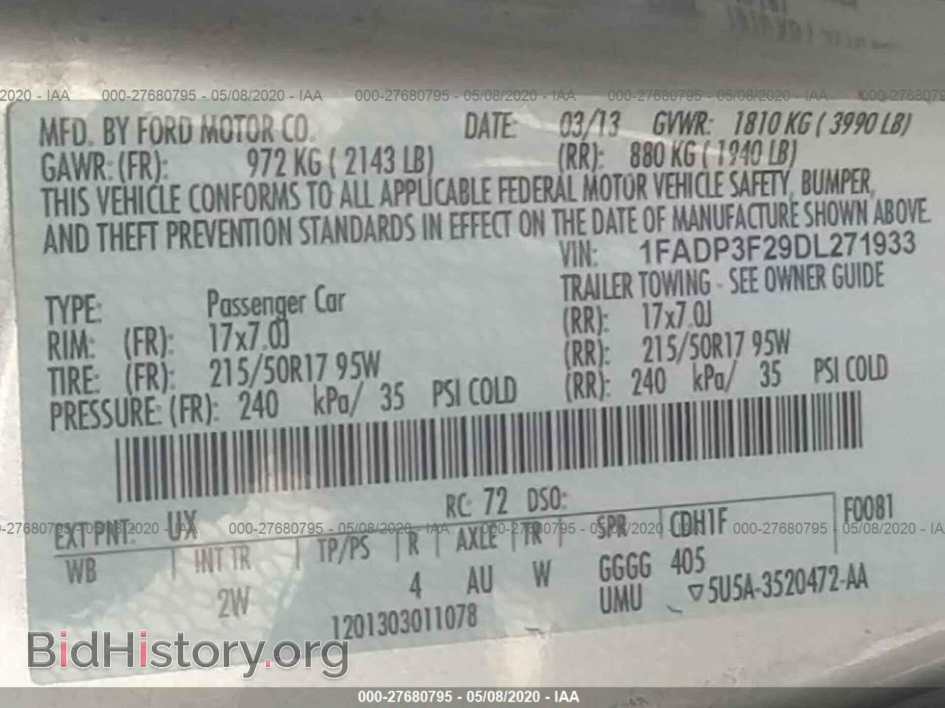 2013 FORD FOCUS - VIN: 1FADP3F29DL271933 - Photo 9