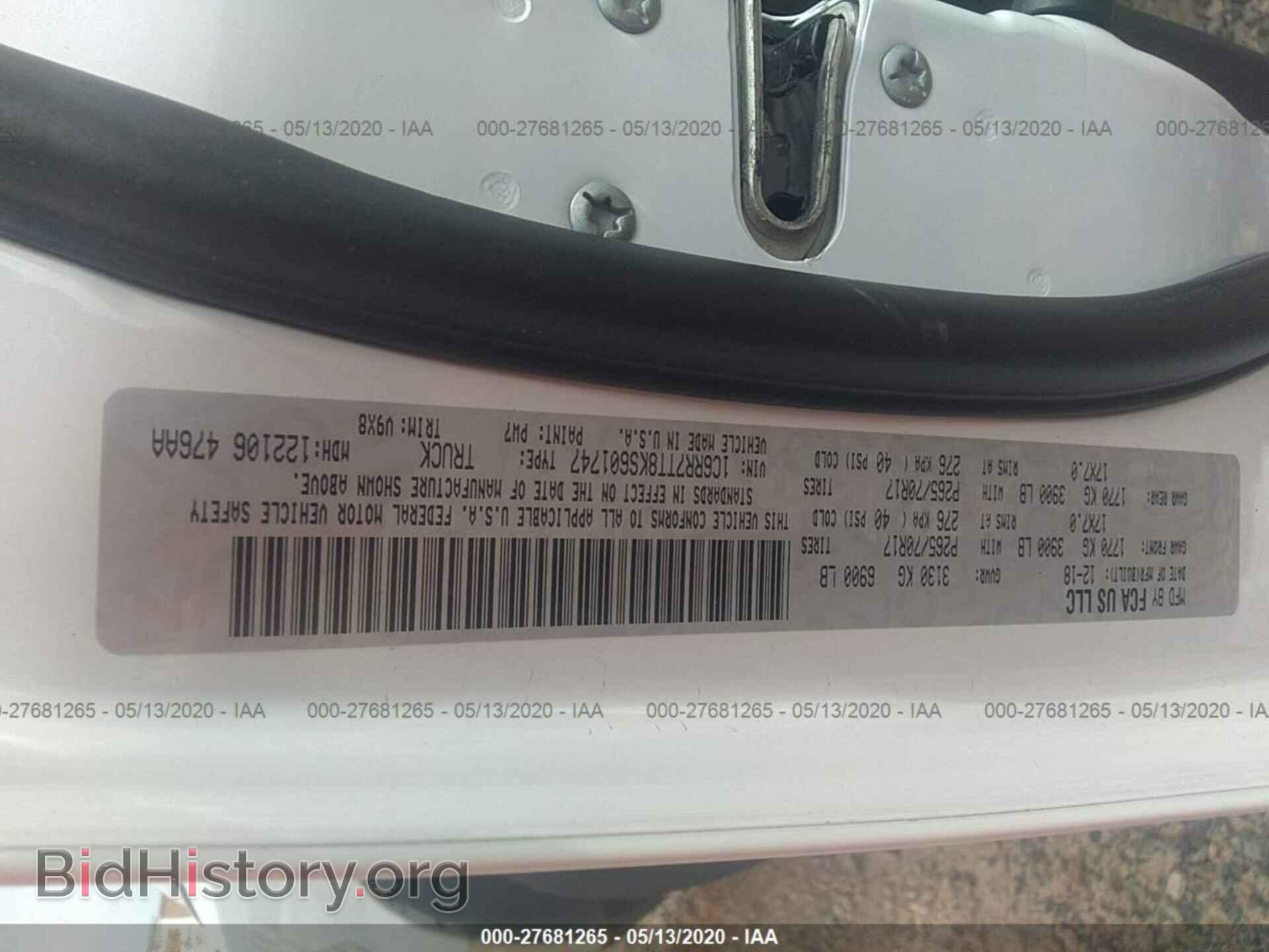 2019 RAM 1500 CLASSIC - VIN: 1C6RR7TT8KS601747 - Фото 9