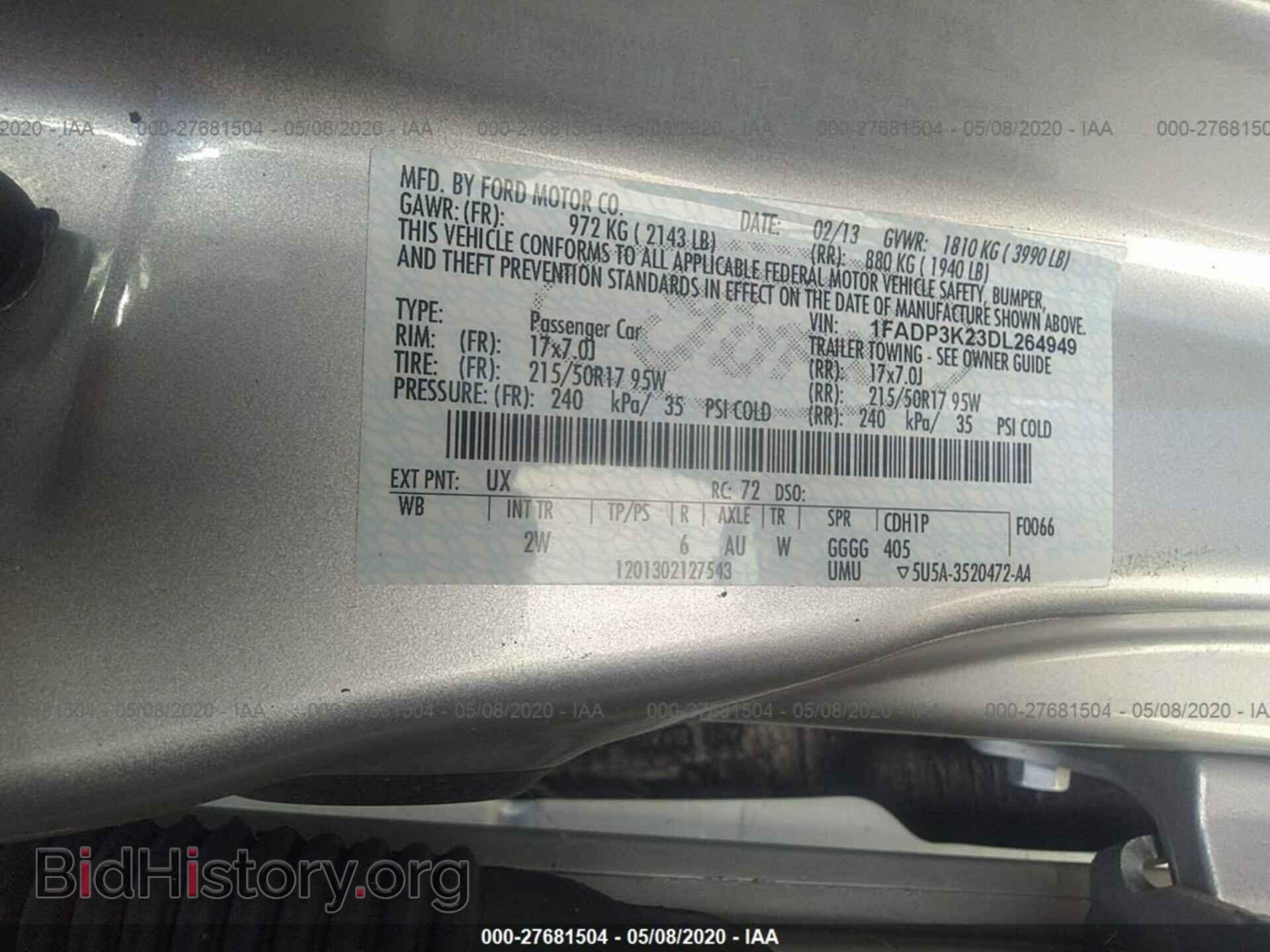 2013 FORD FOCUS - VIN: 1FADP3K23DL264949 - Photo 9